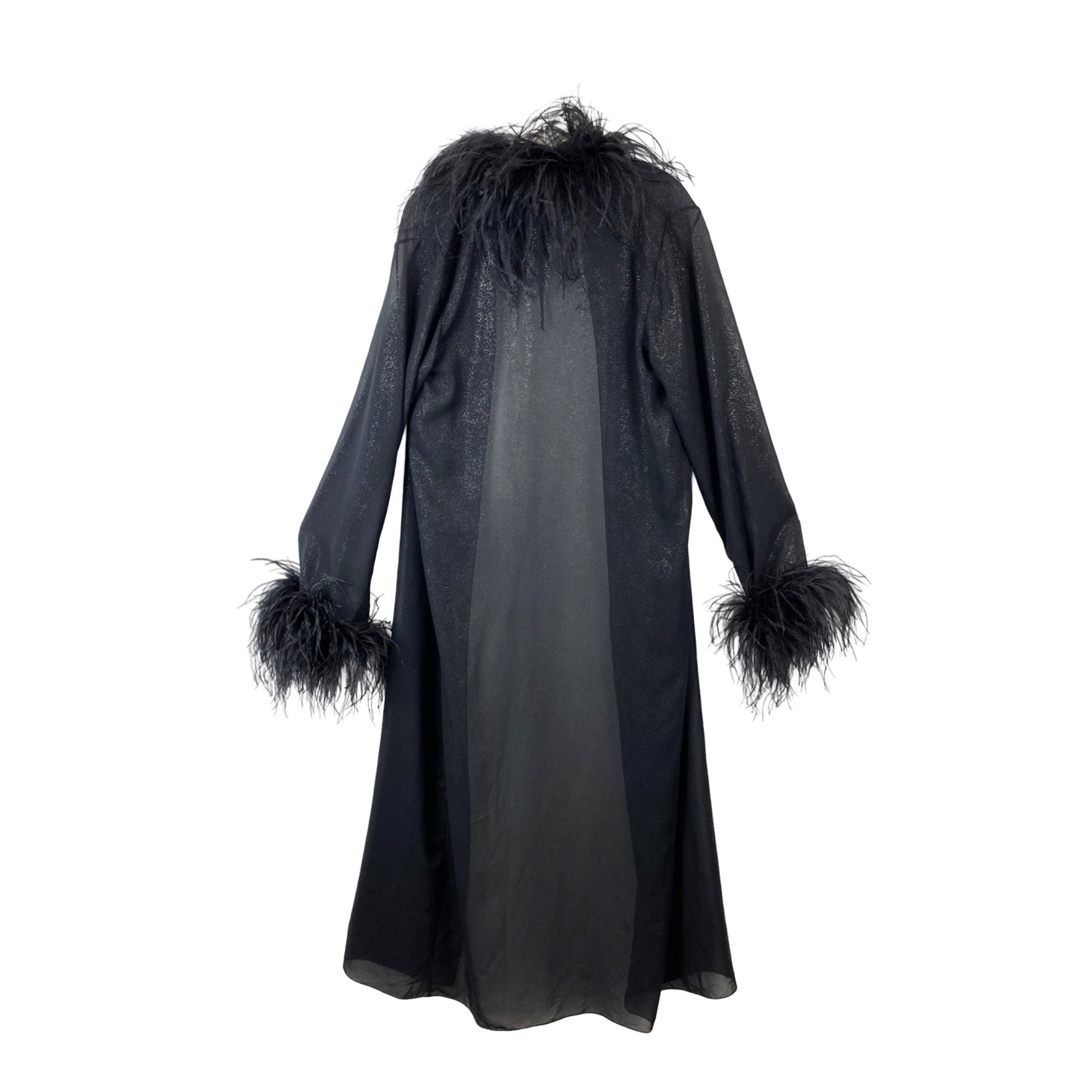 Oseree Plumage Sheer Black Robe