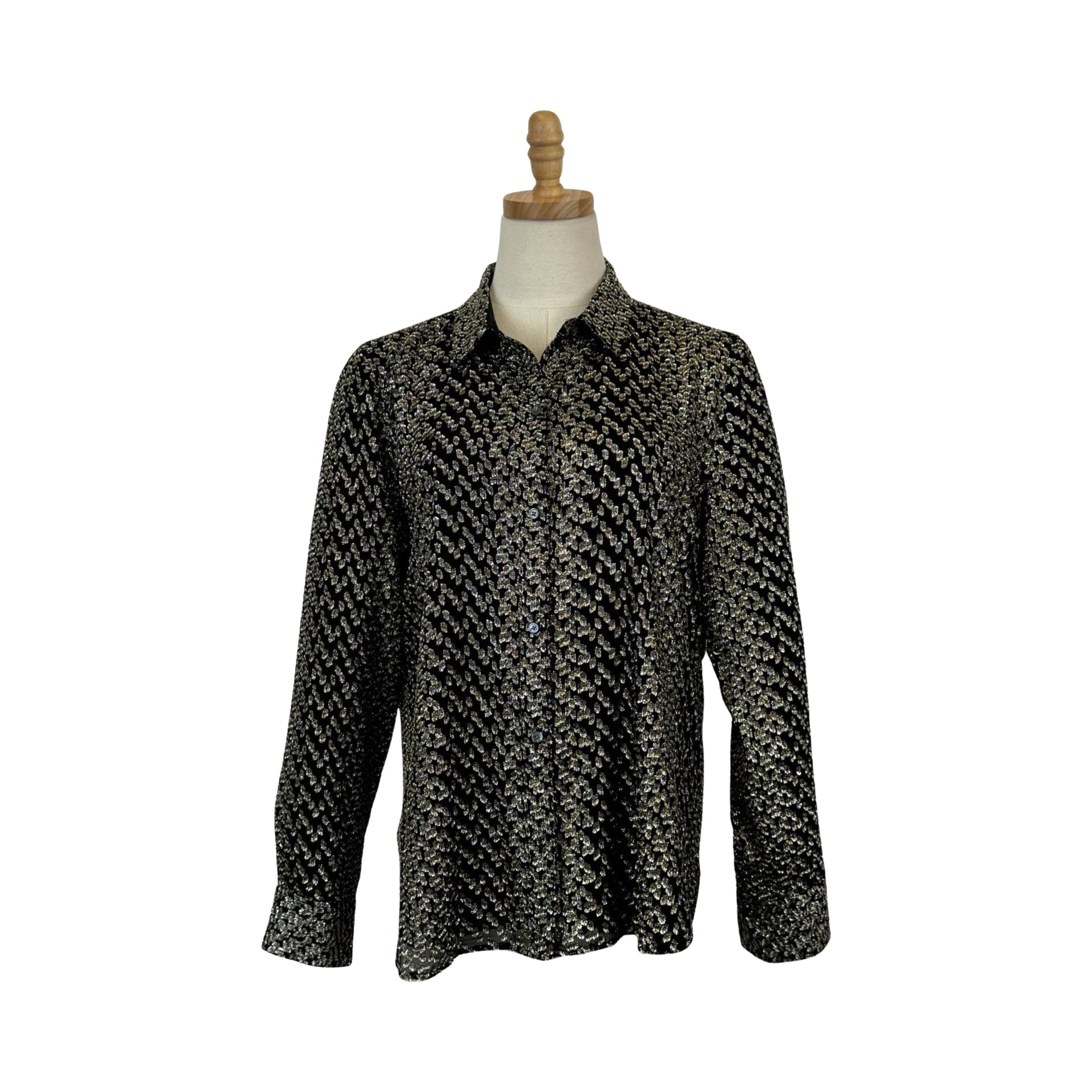 Equipment Femme Metallic Button Up Shirt