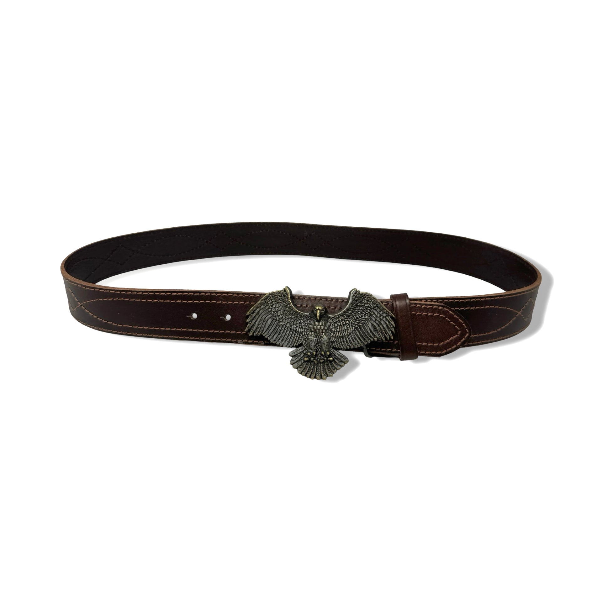 Seam Stitch Eagle Buckle Belt