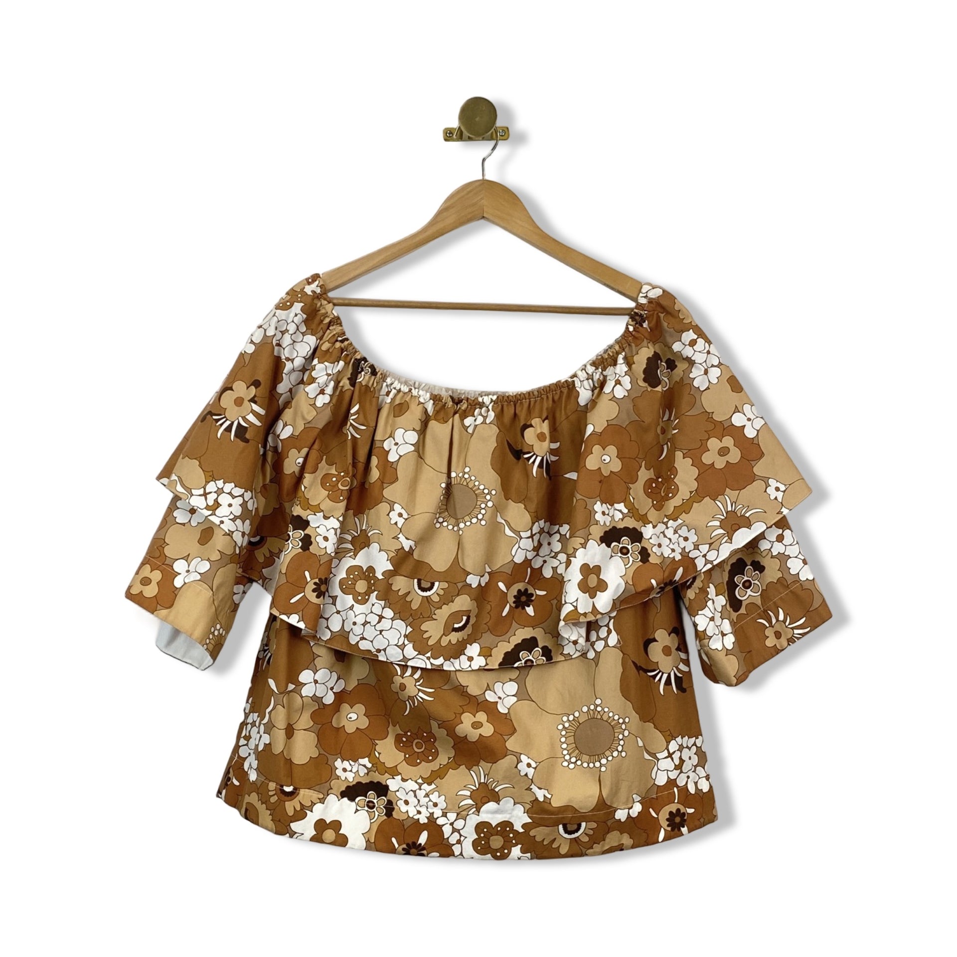 Chloé Floral Off Shoulder Top