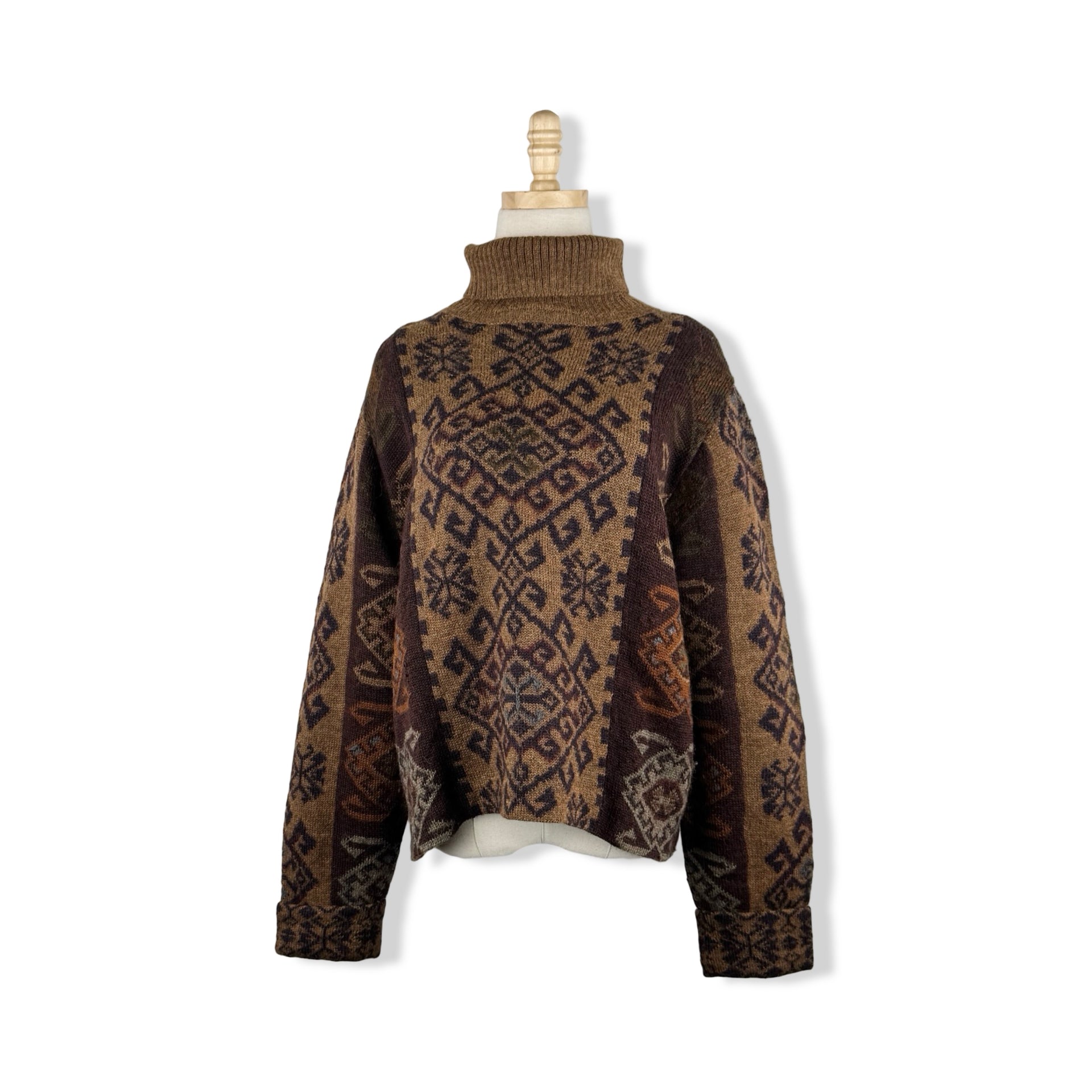 Peruvian Connection Patterned Turtleneck Sweater