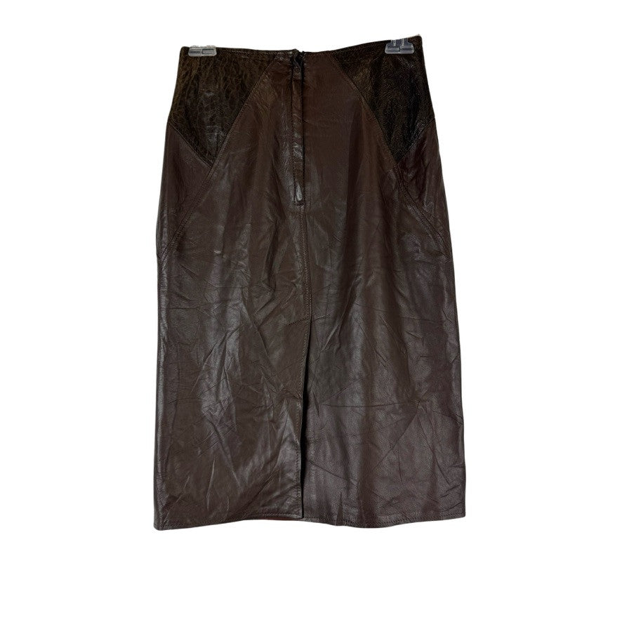 Vintage La Nauvelle Renaissance Genuine Leather Skirt-Back