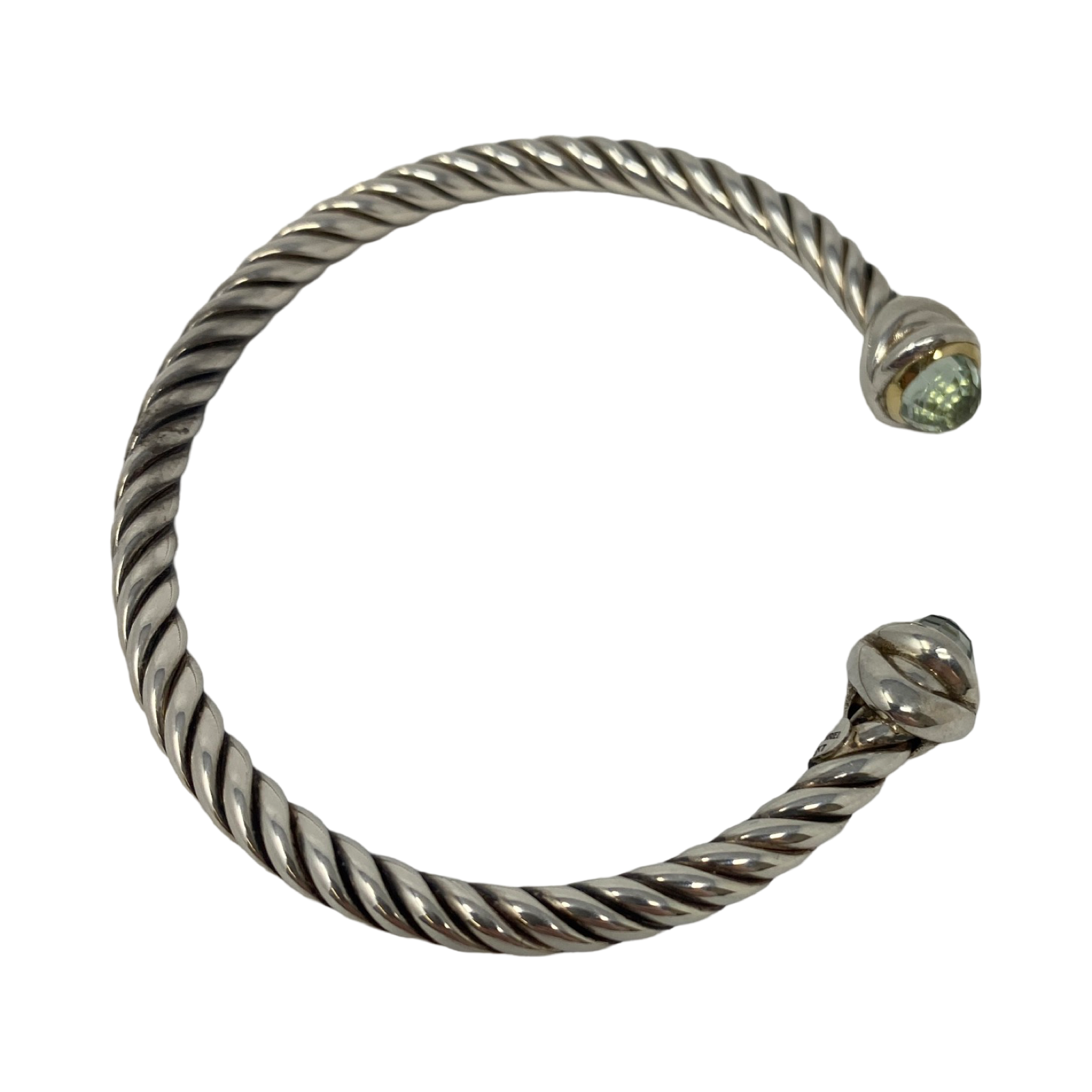 Phillip Gavriel Sterling Silver and Green Amethyst Cuff Bracelet