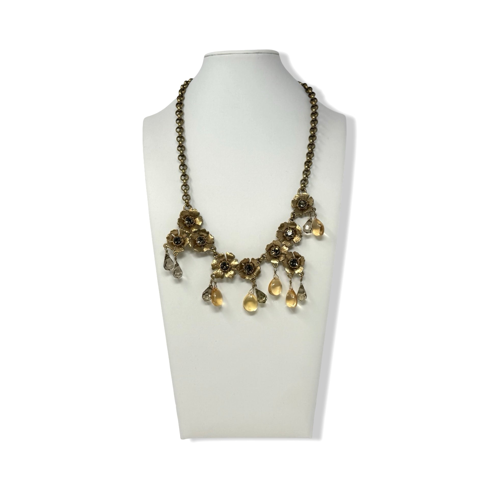 J.Crew Crystal Drop Floral Necklace