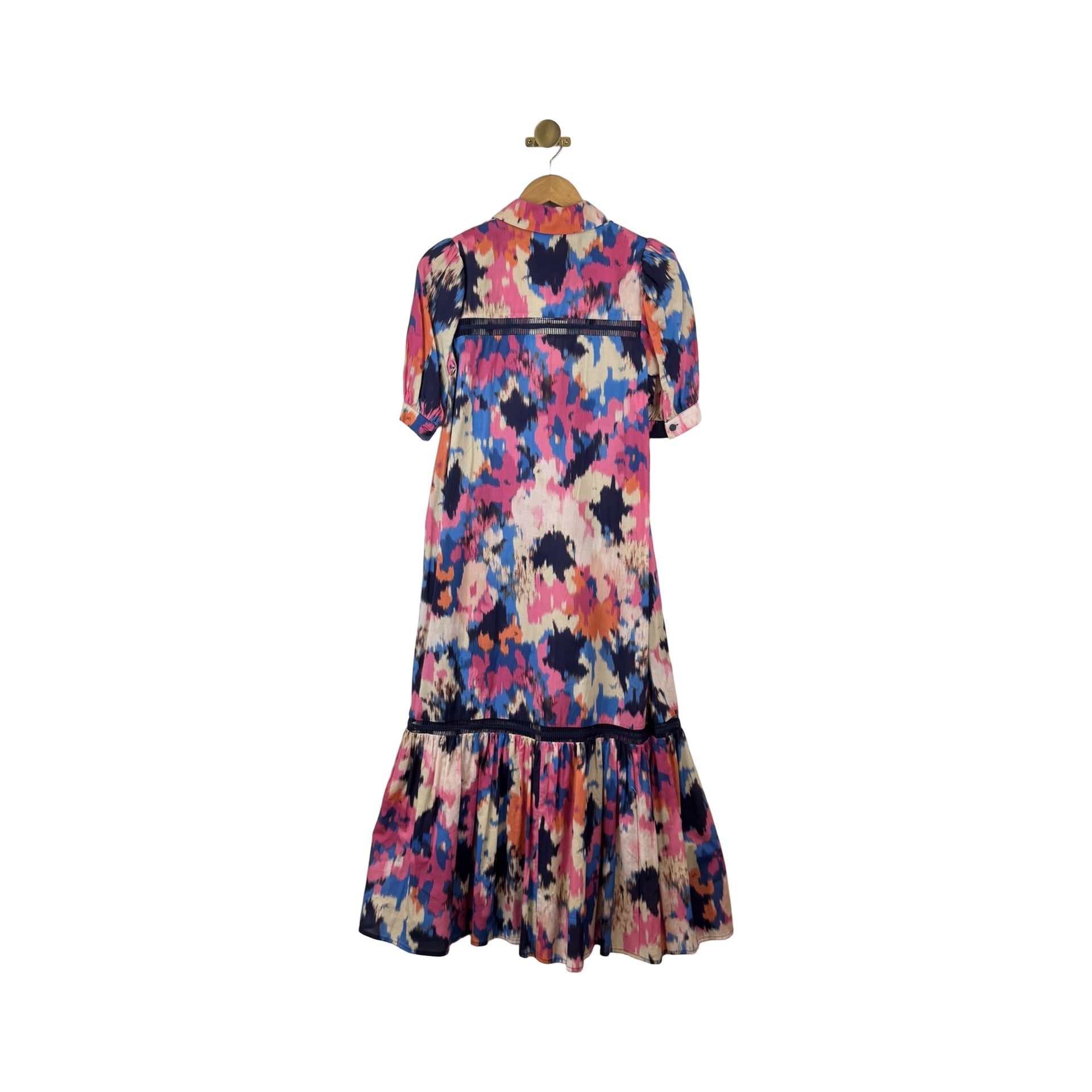 Exquise Abstract Print Button Down Dress