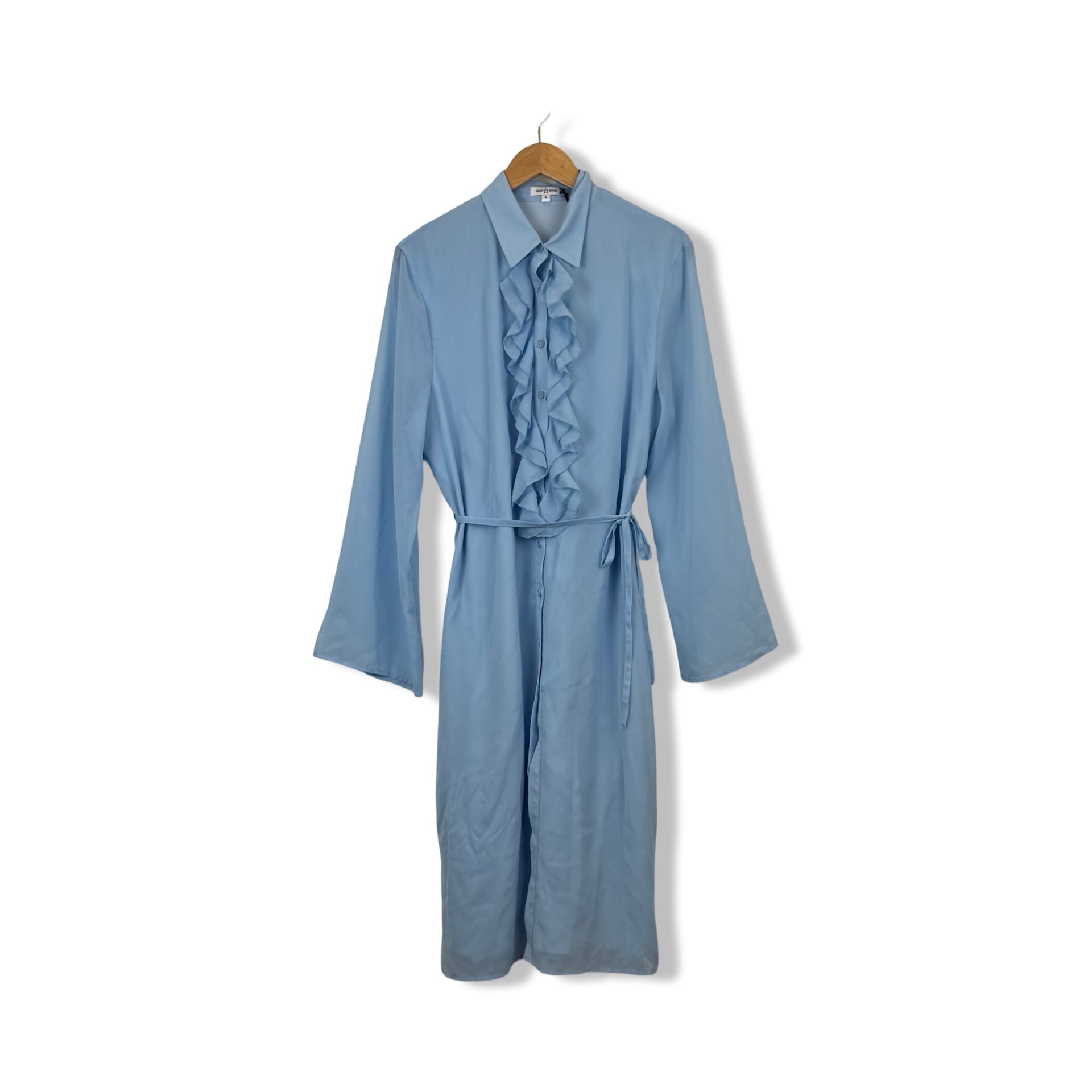Area Stars Ruffled Chiffon Shirt Dress
