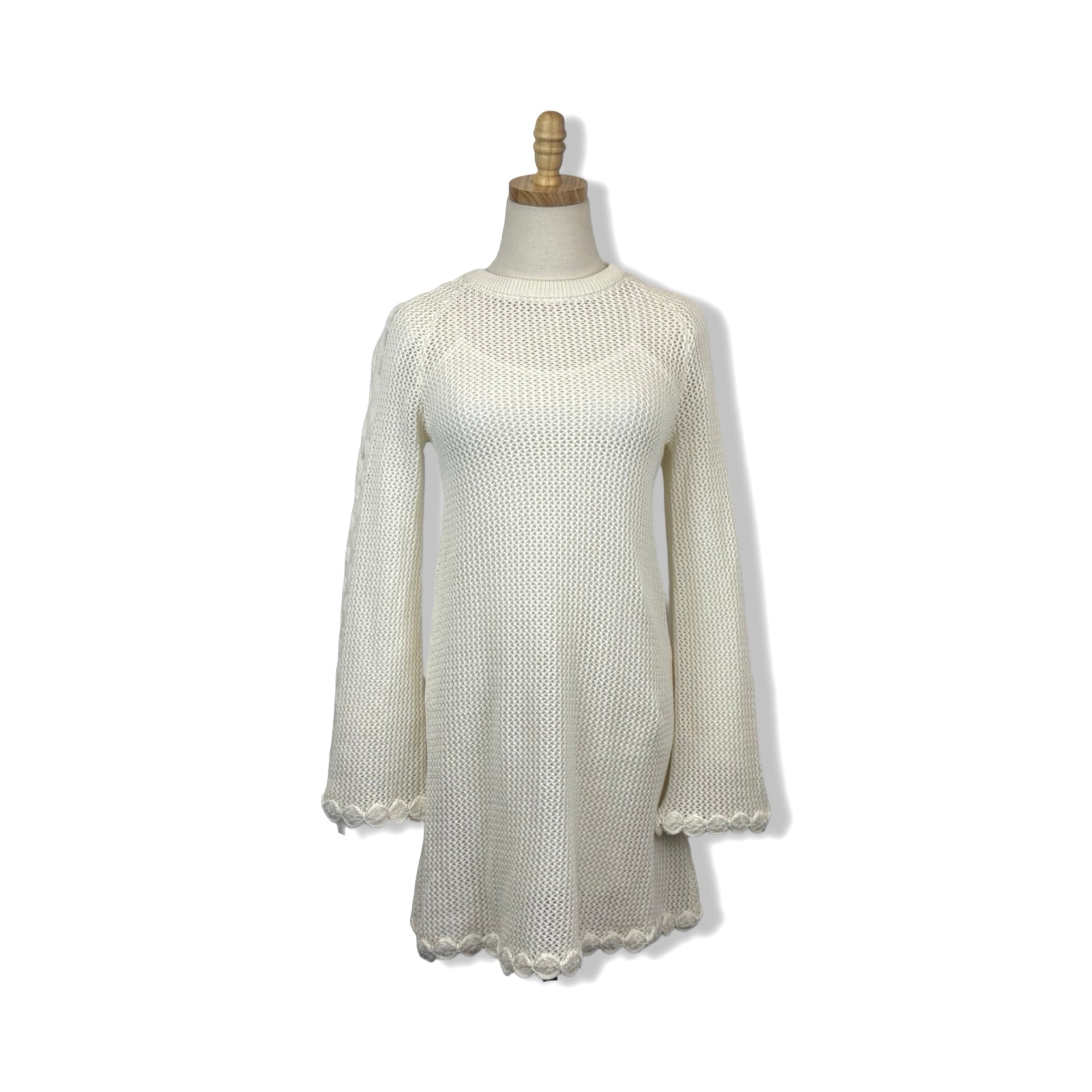 Heartloom Flared Sleeve Crochet Mini Dress