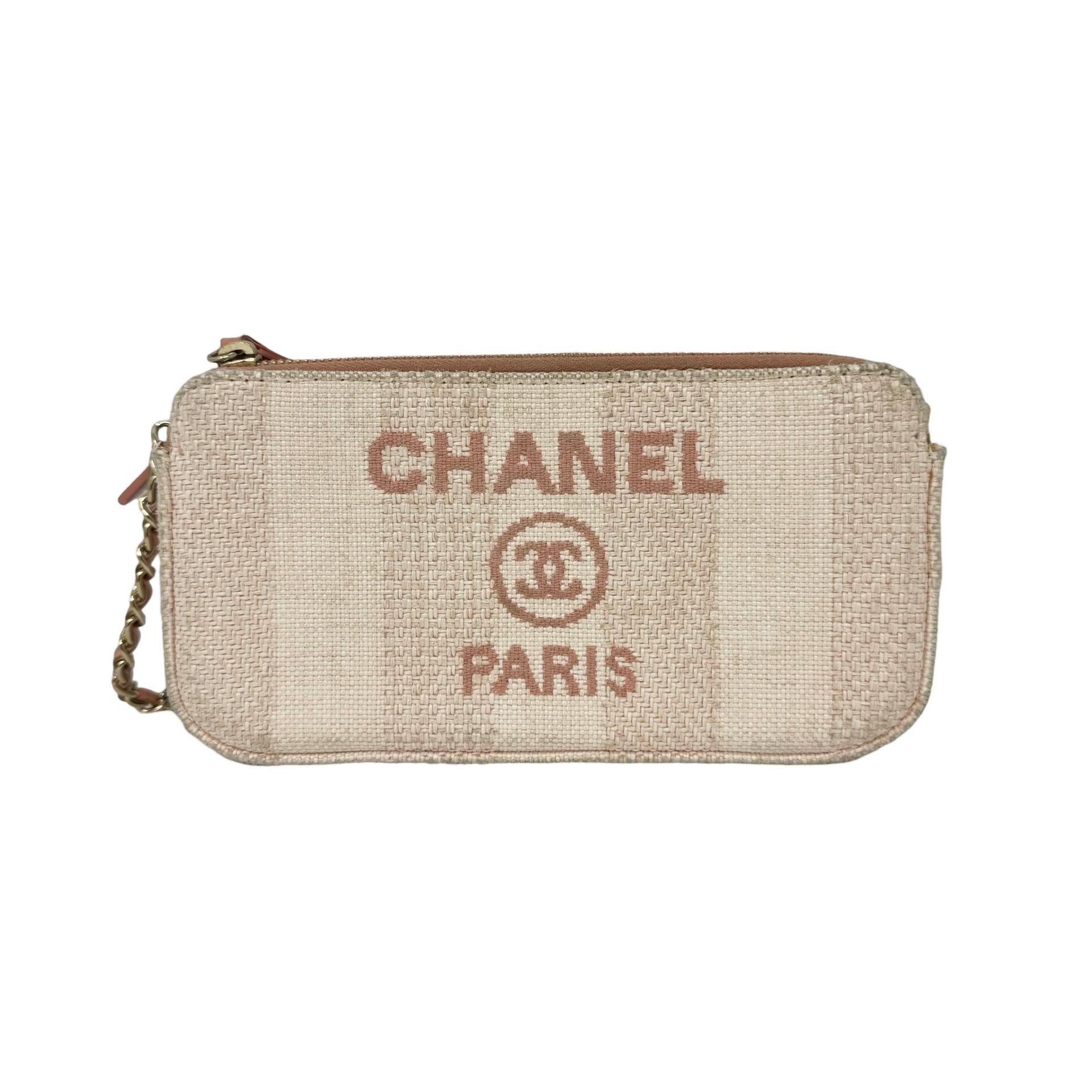 Chanel Raffia Deauville Clutch with Chain