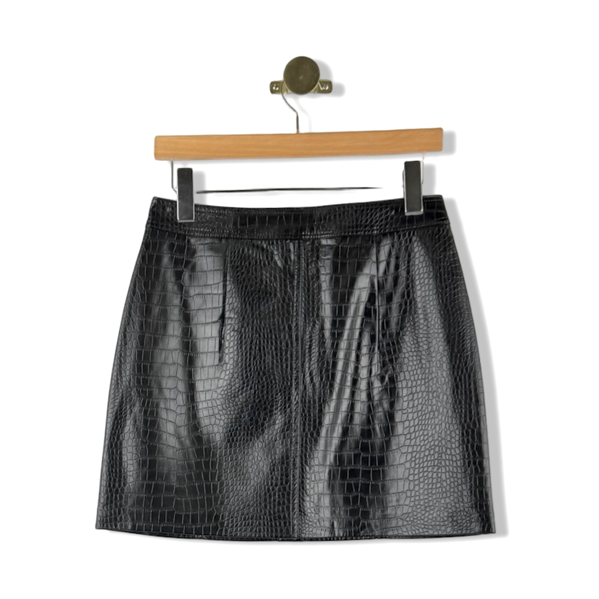 BLANKNYC Croc Embossed Mini Skirt