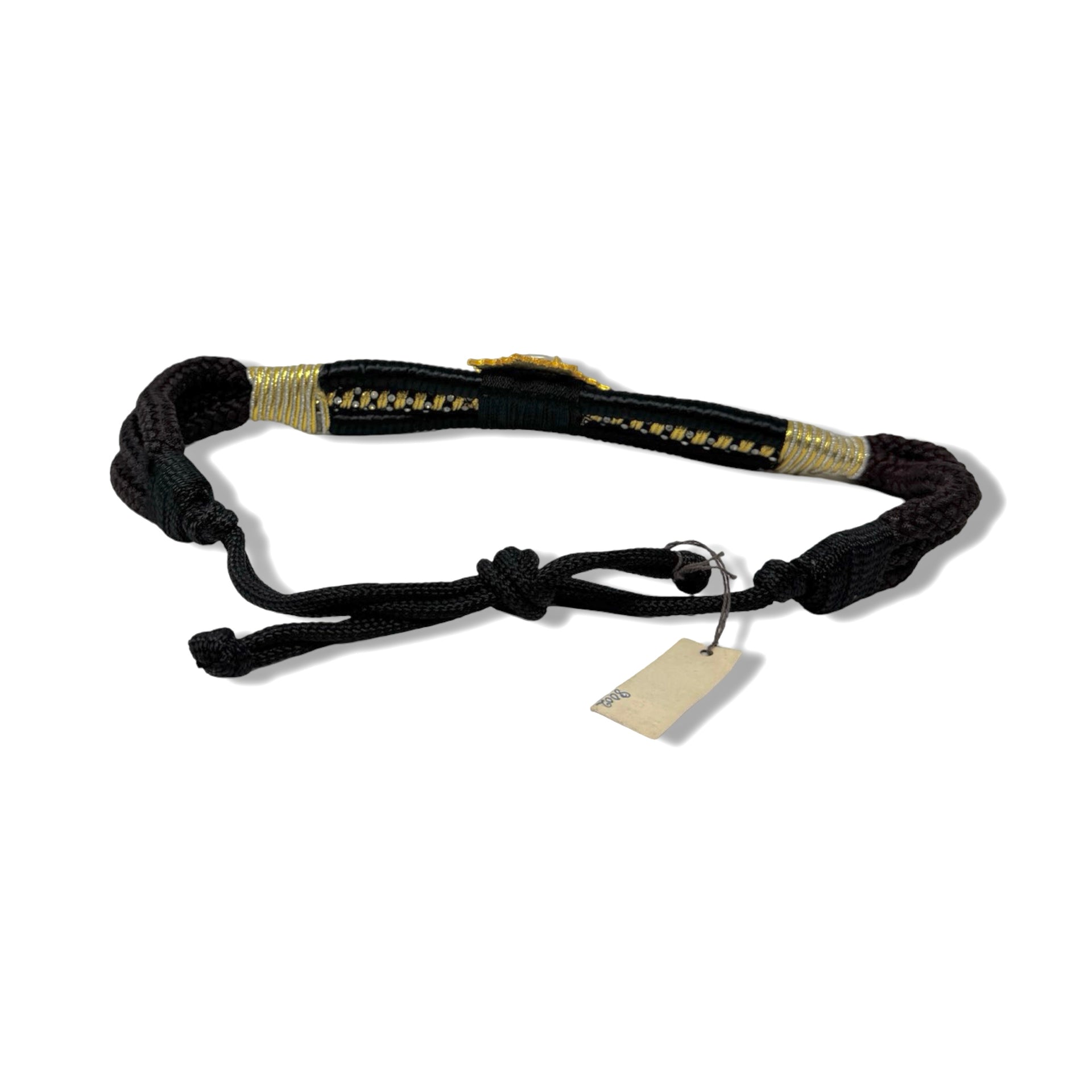 Vintage R.J. Graziano Woven Rope Rhinestone Self Tie Belt