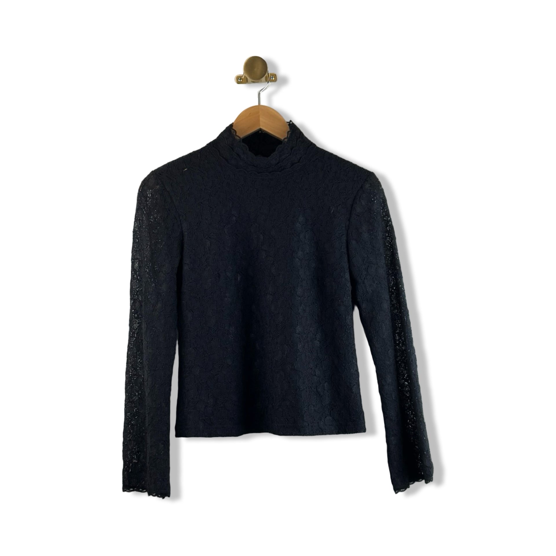 Vintage Worthington Petite Lace Mockneck Top