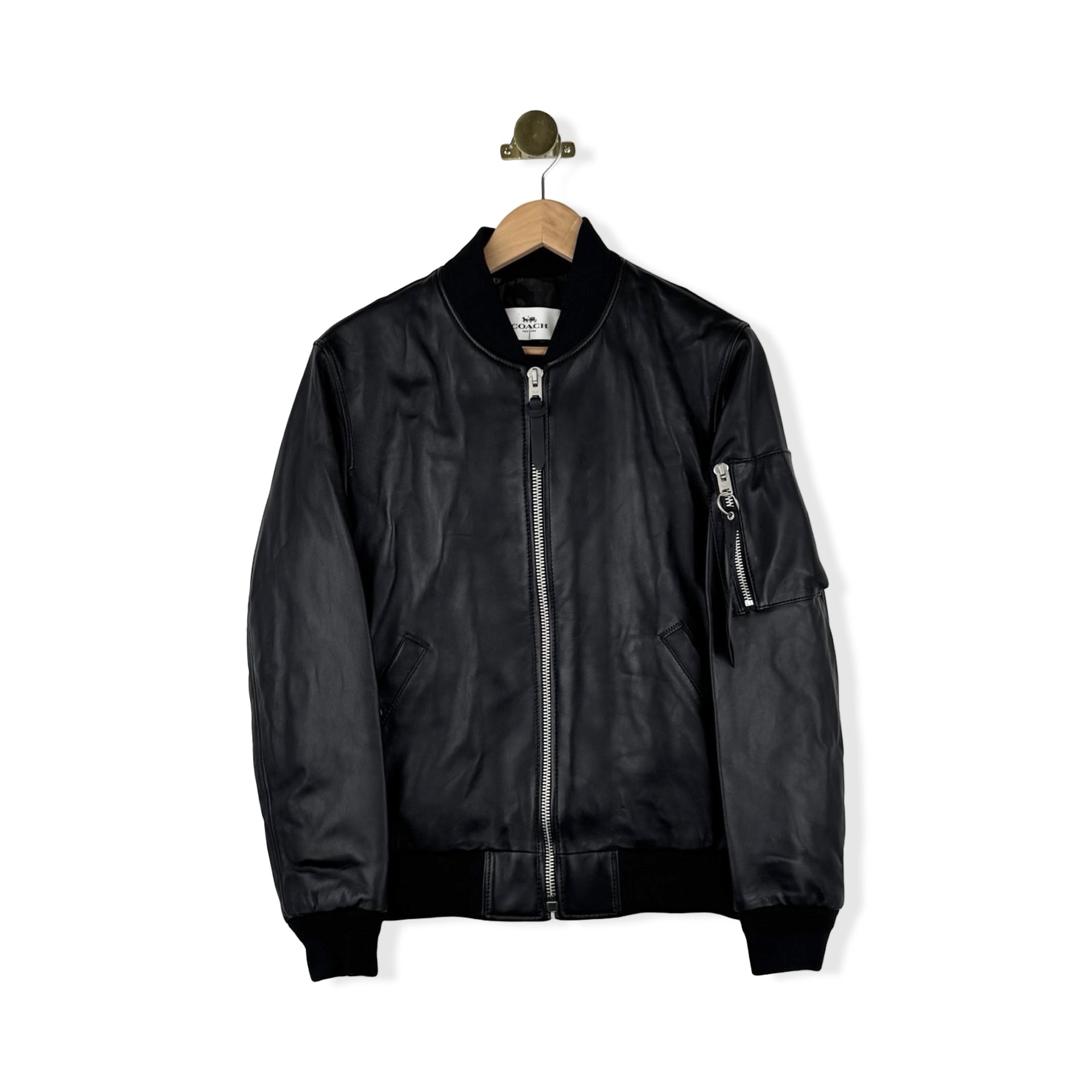 Coach Leather Racer Bomber Jacket