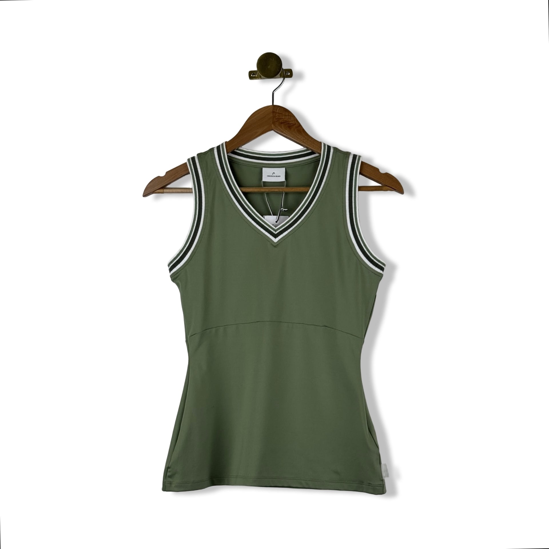 Veronica Beard x Head Spin Striped-Trim Tank Top