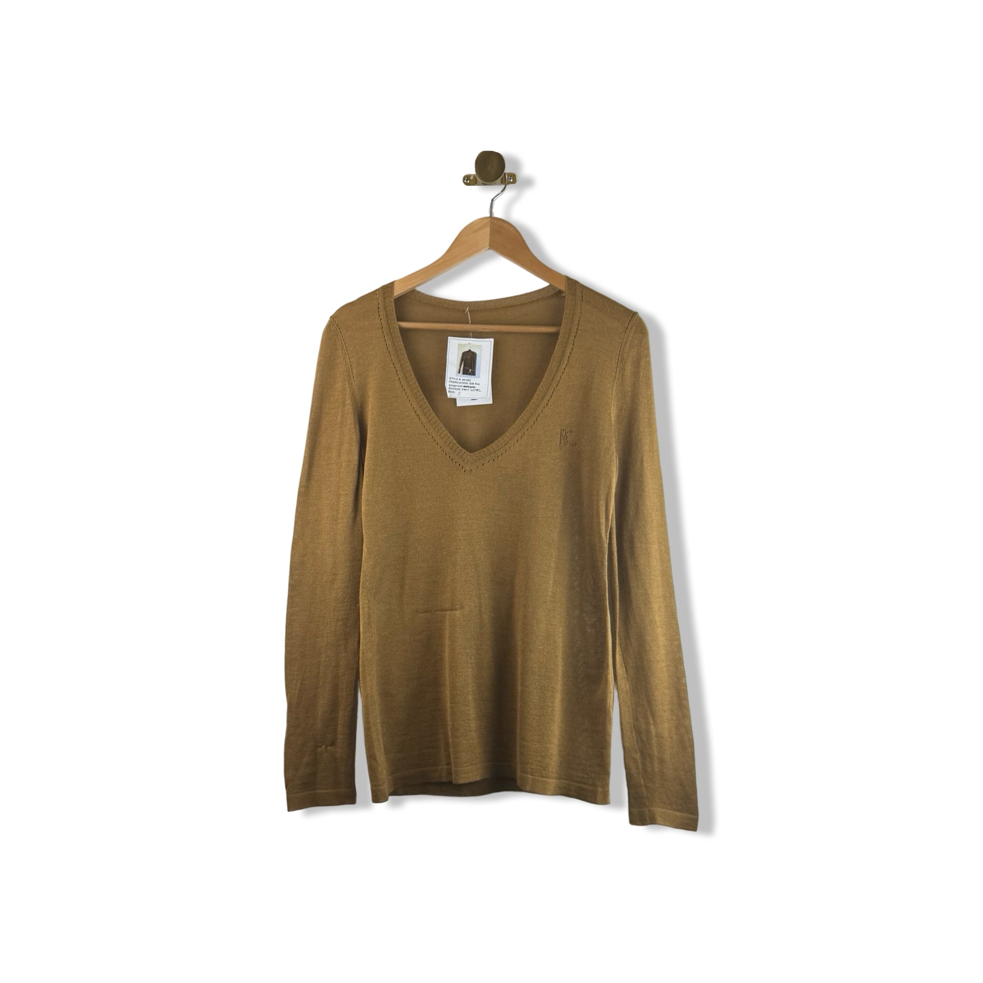 Rachel Comey Sheer V Neck Long Sleeve Top