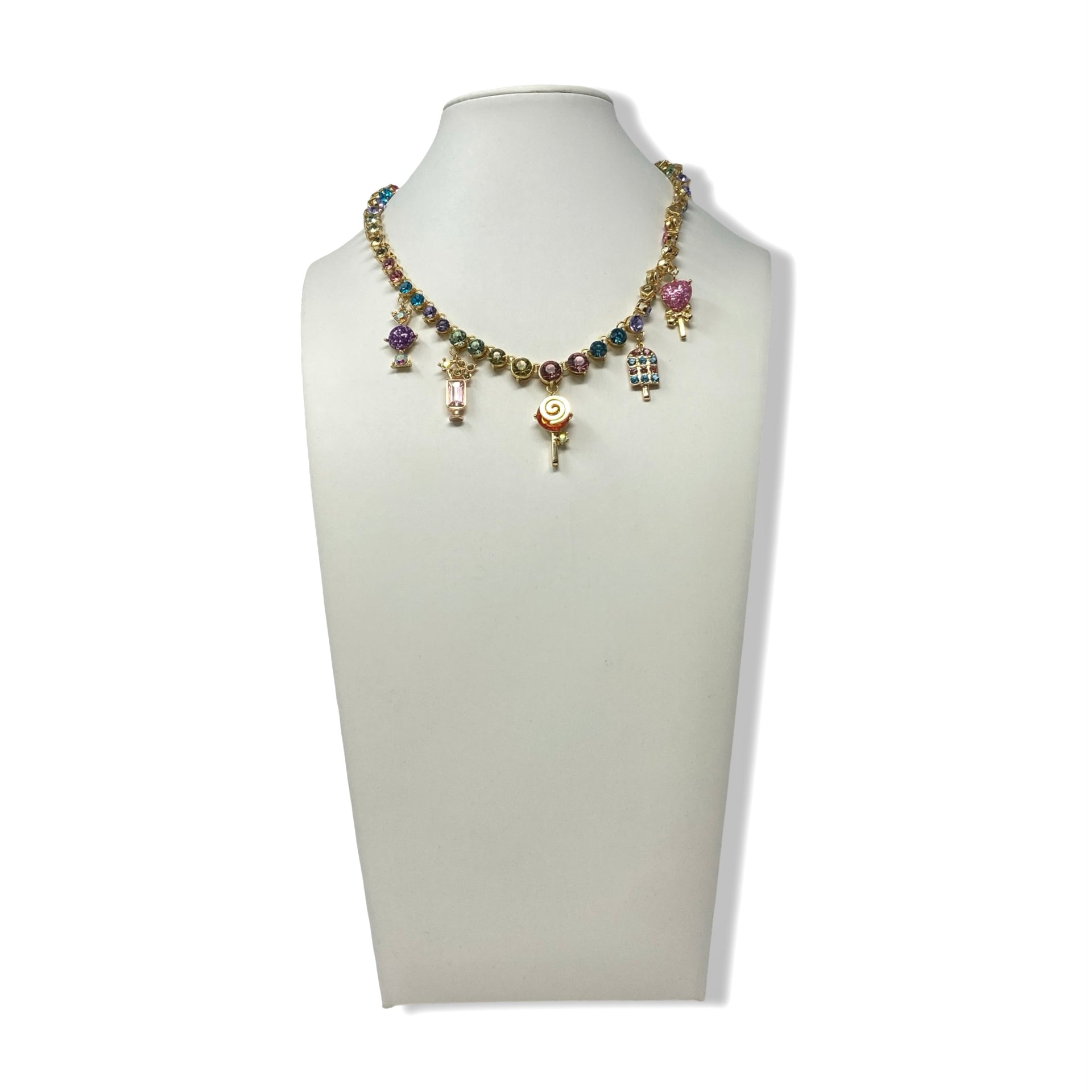 Betsey Johnson Candy Charm Bib Necklace