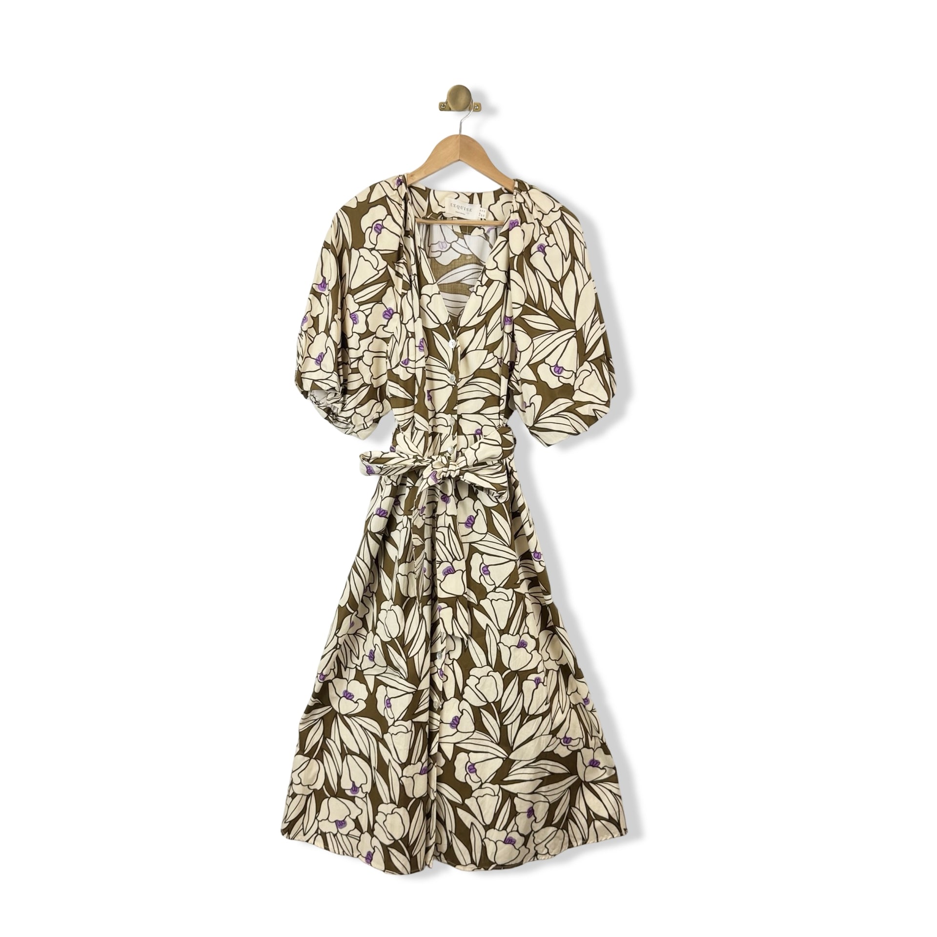 Exquise Puff Sleeve Floral Maxi Dress