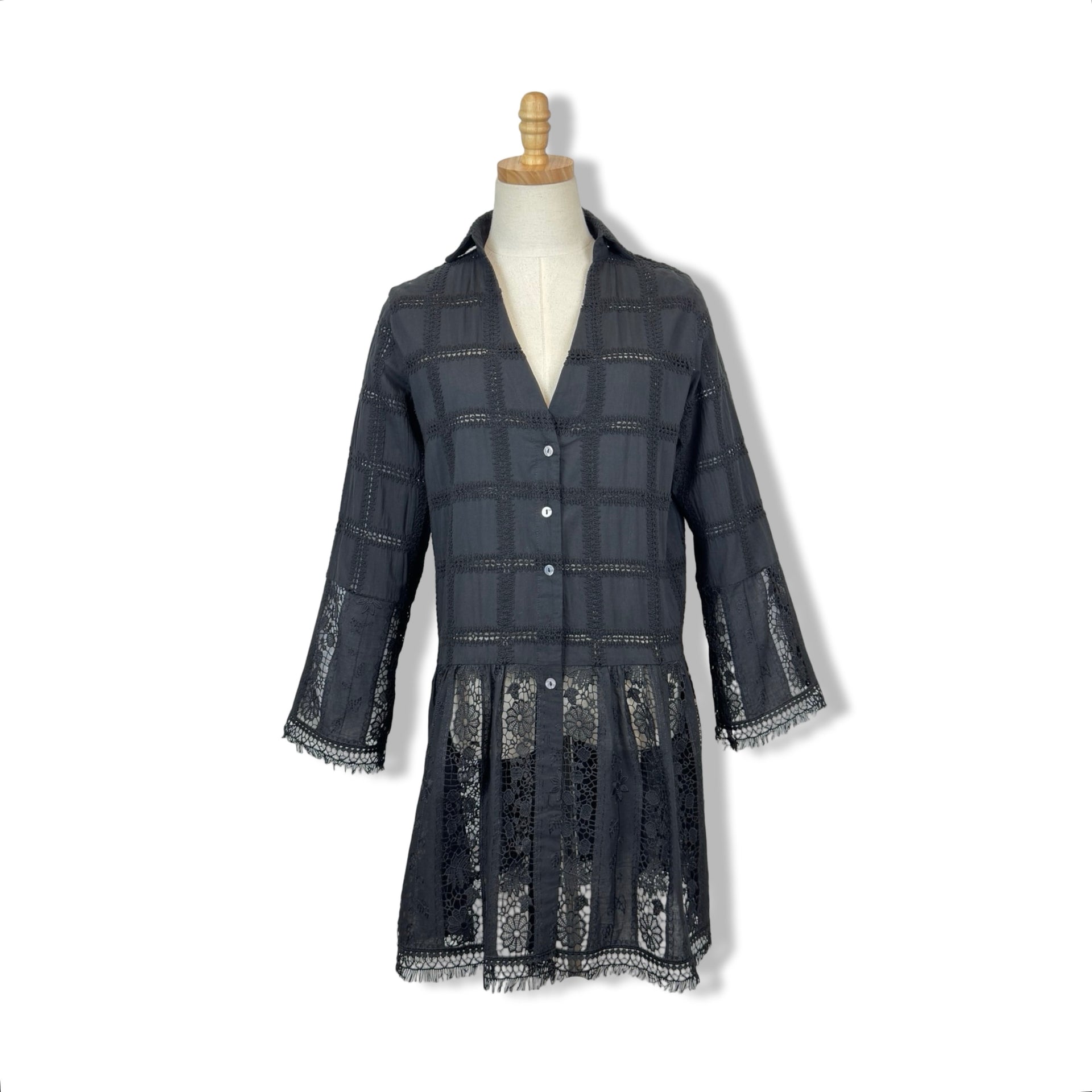 Heartloom Eyelet Long Sleeve Mini Dress