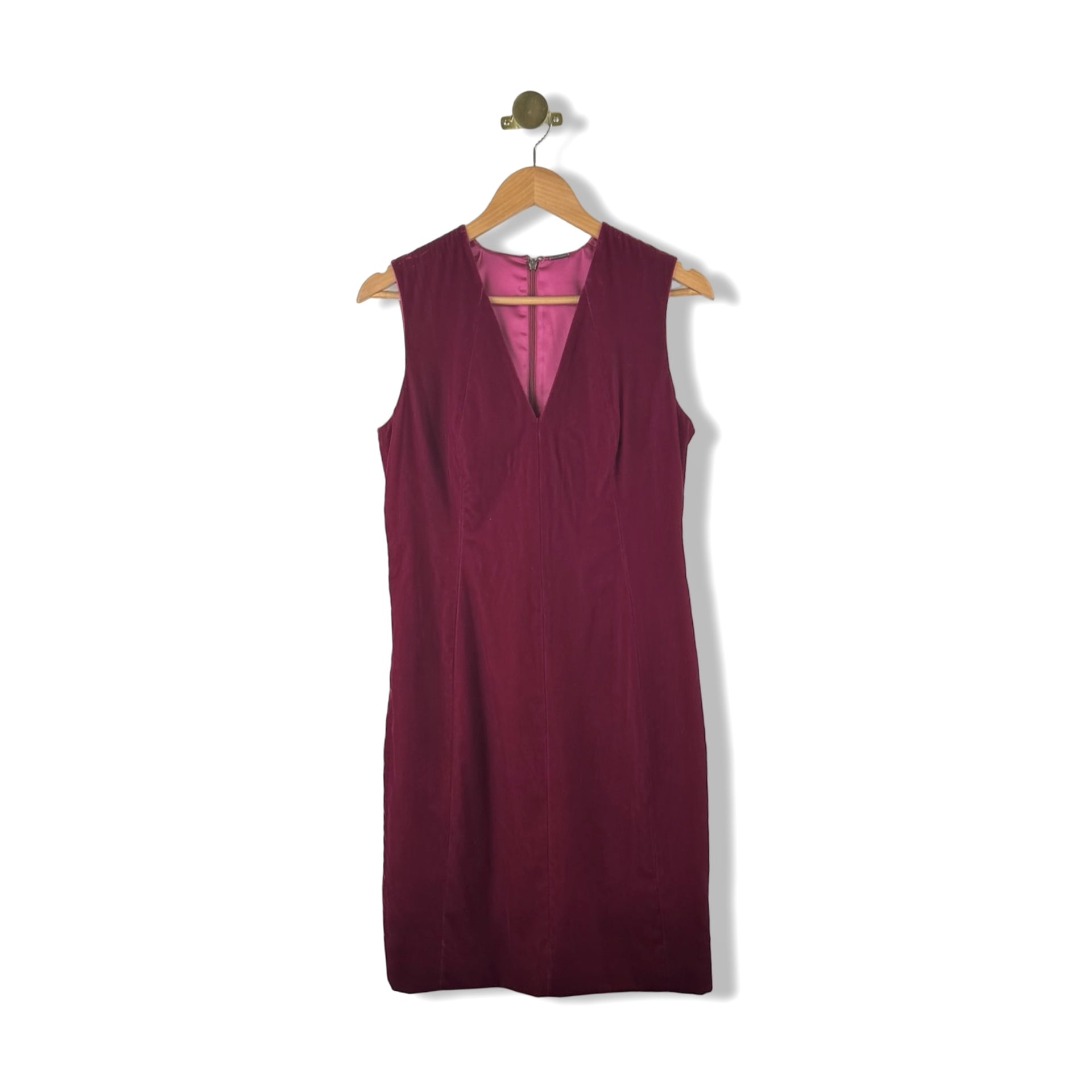 Elie Tahari V-Neck Velvet Dress