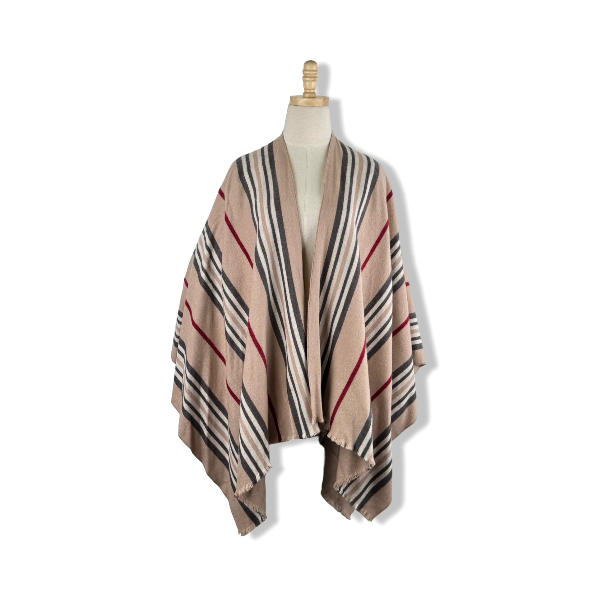 Fraas Striped Open Front Ruana