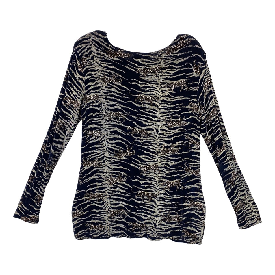 Vintage Caviar Cheetah Print Long Sleeve Top