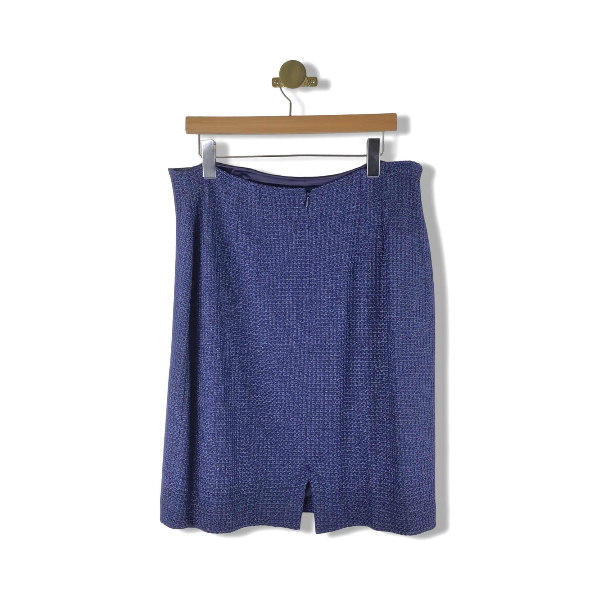 St. John Metallic Tweed Mid Skirt