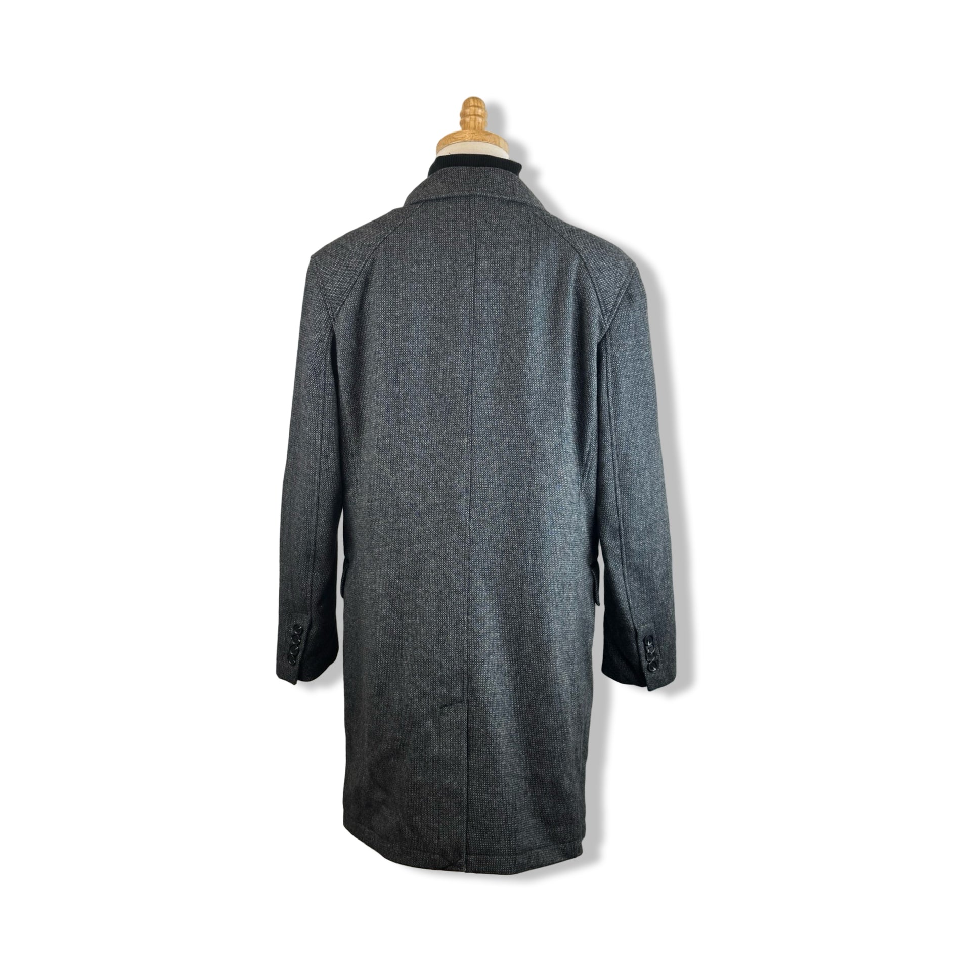 Cole Haan Sweater Bib Wool Blend Twill Coat