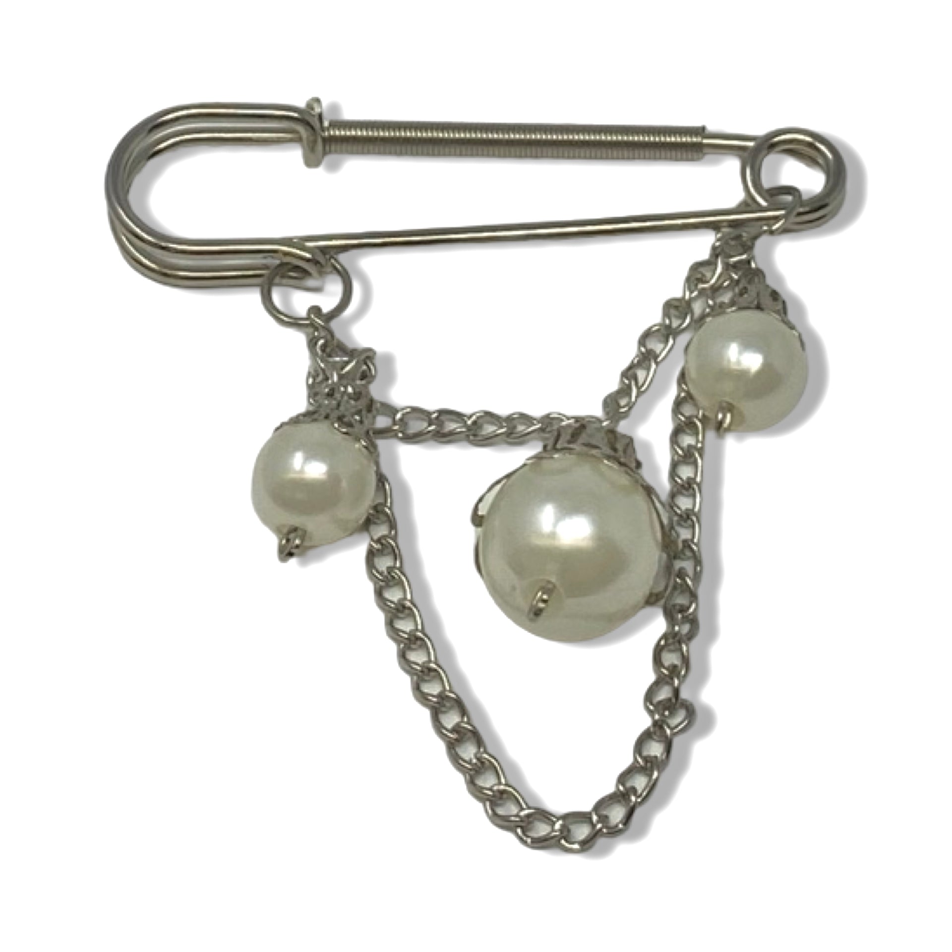 Pearl Drop Safety Pin Brooch