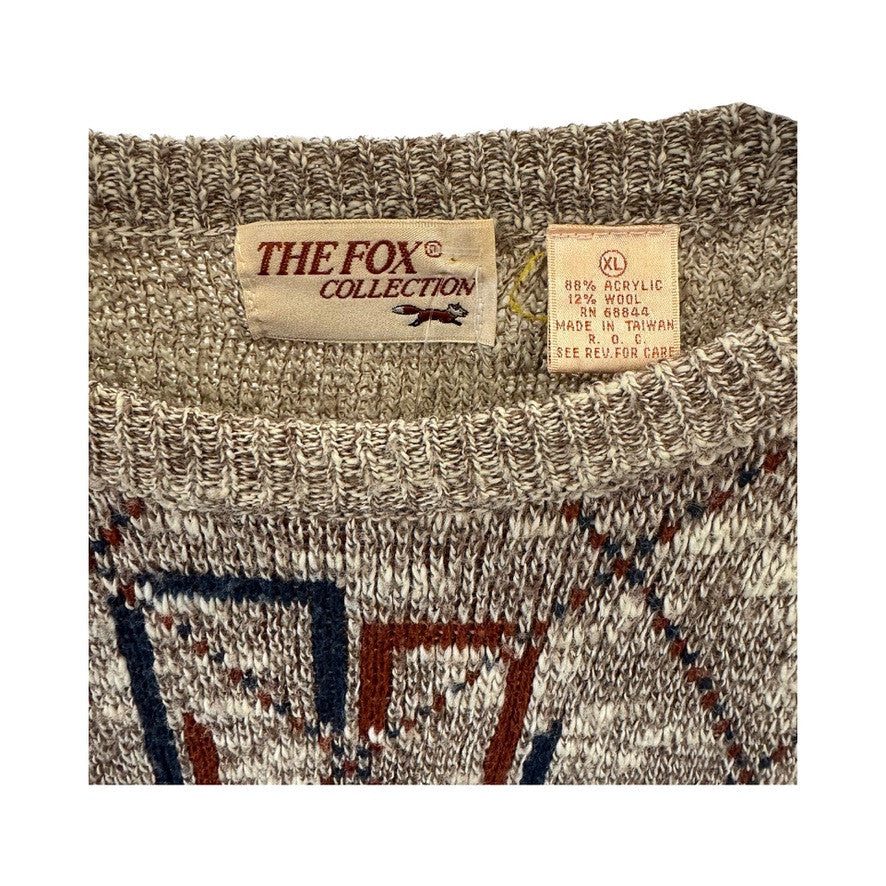 Vintage The Fox Collection Acrylic/Wool Argyle Sweater-Logo