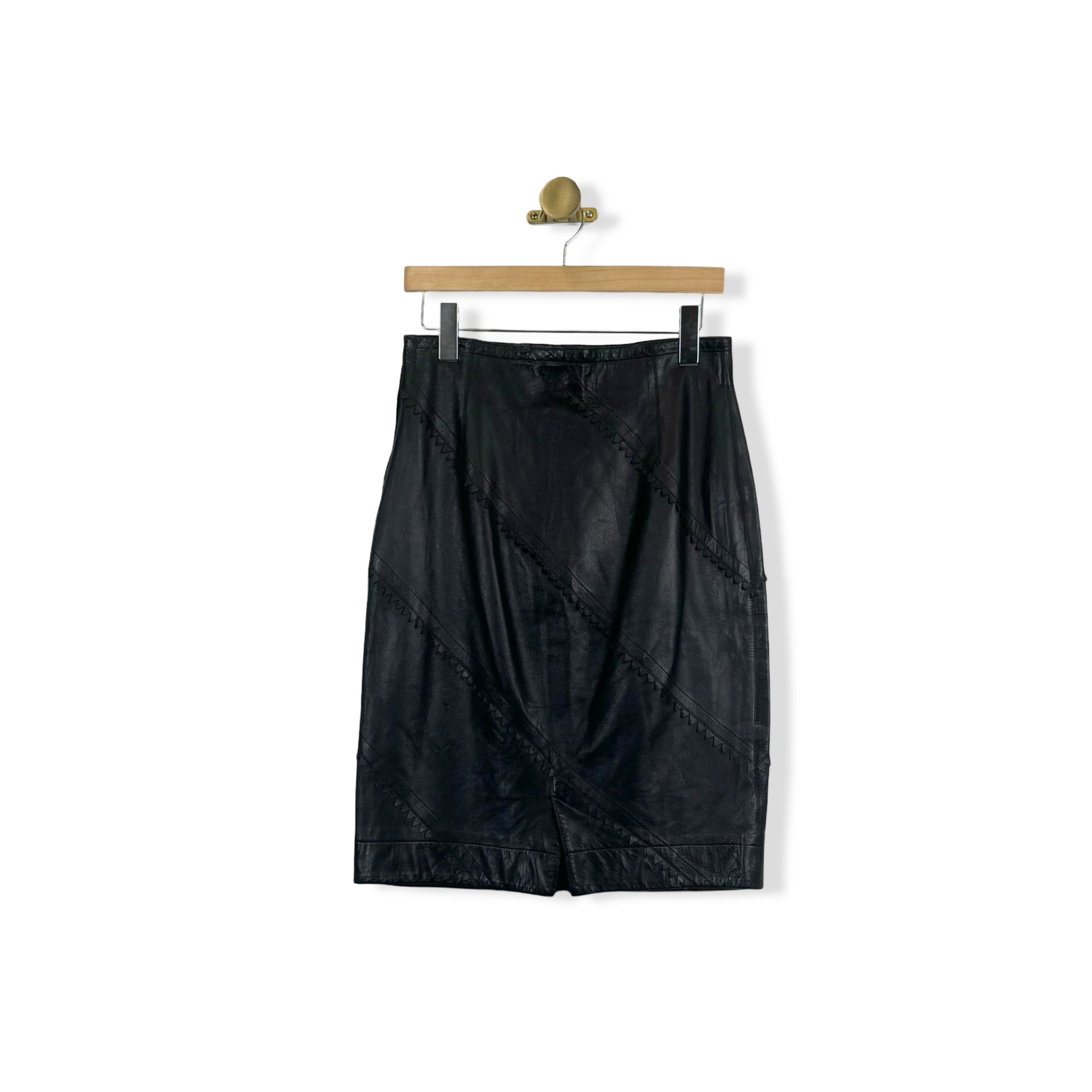 Vintage Fontana Milano Leather Midi Skirt