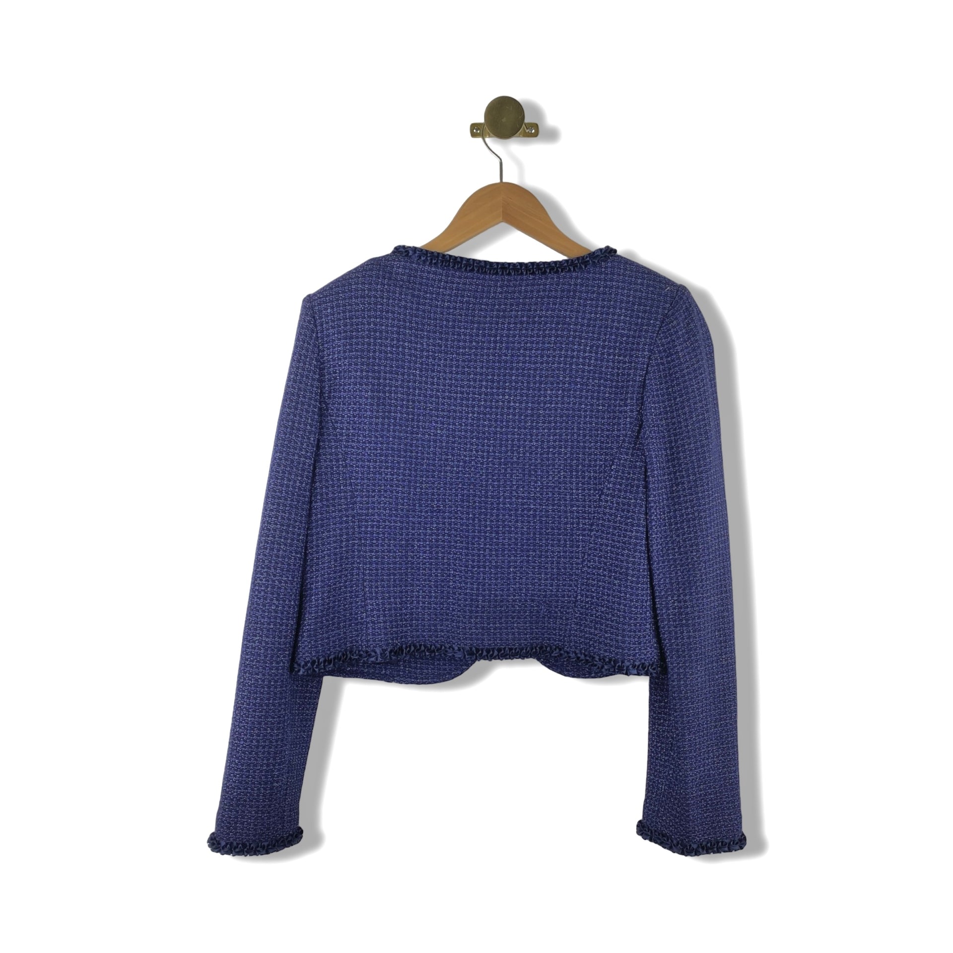 St. John Metallic Tweed Open Front Jacket