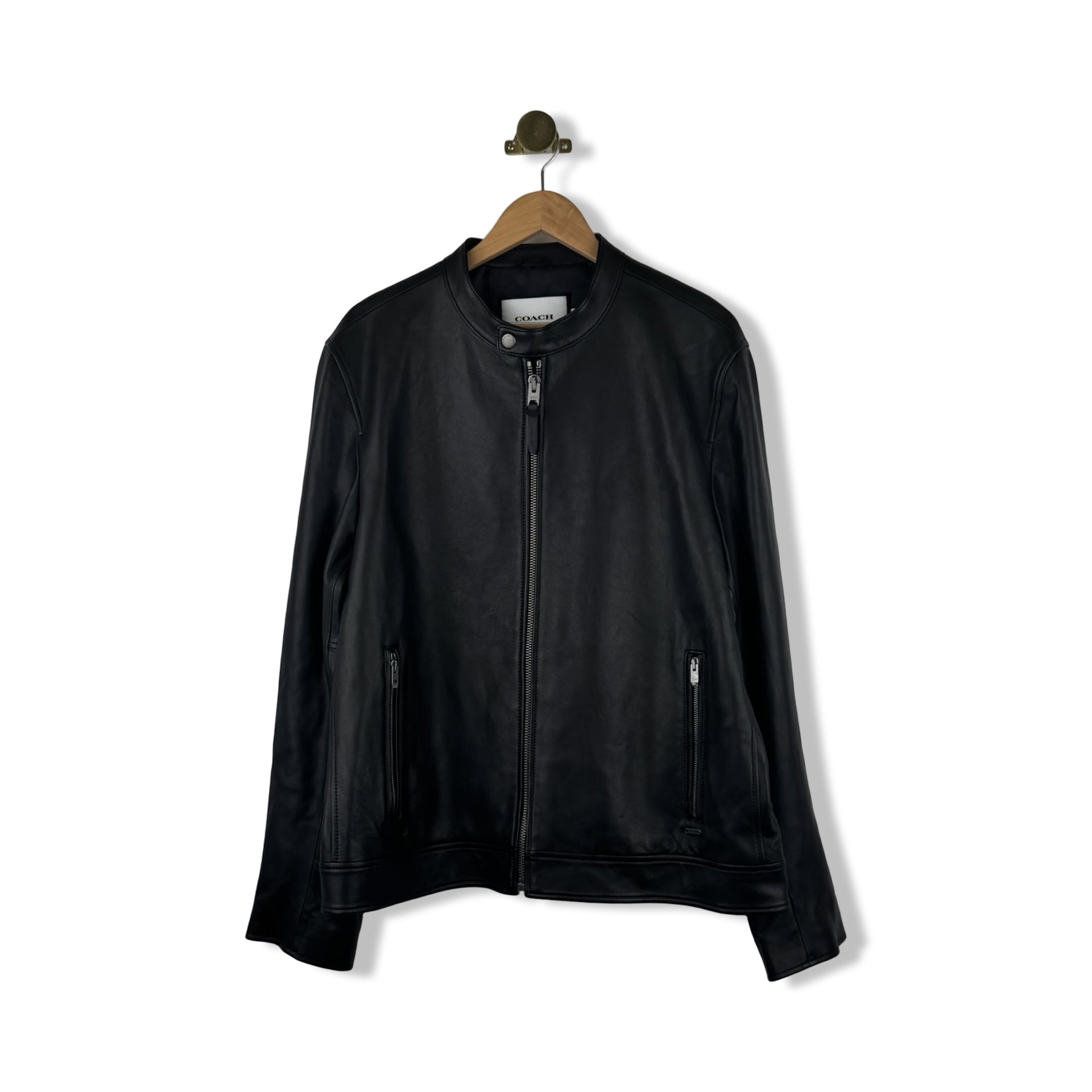 Coach Leather Racer Zip Jacket