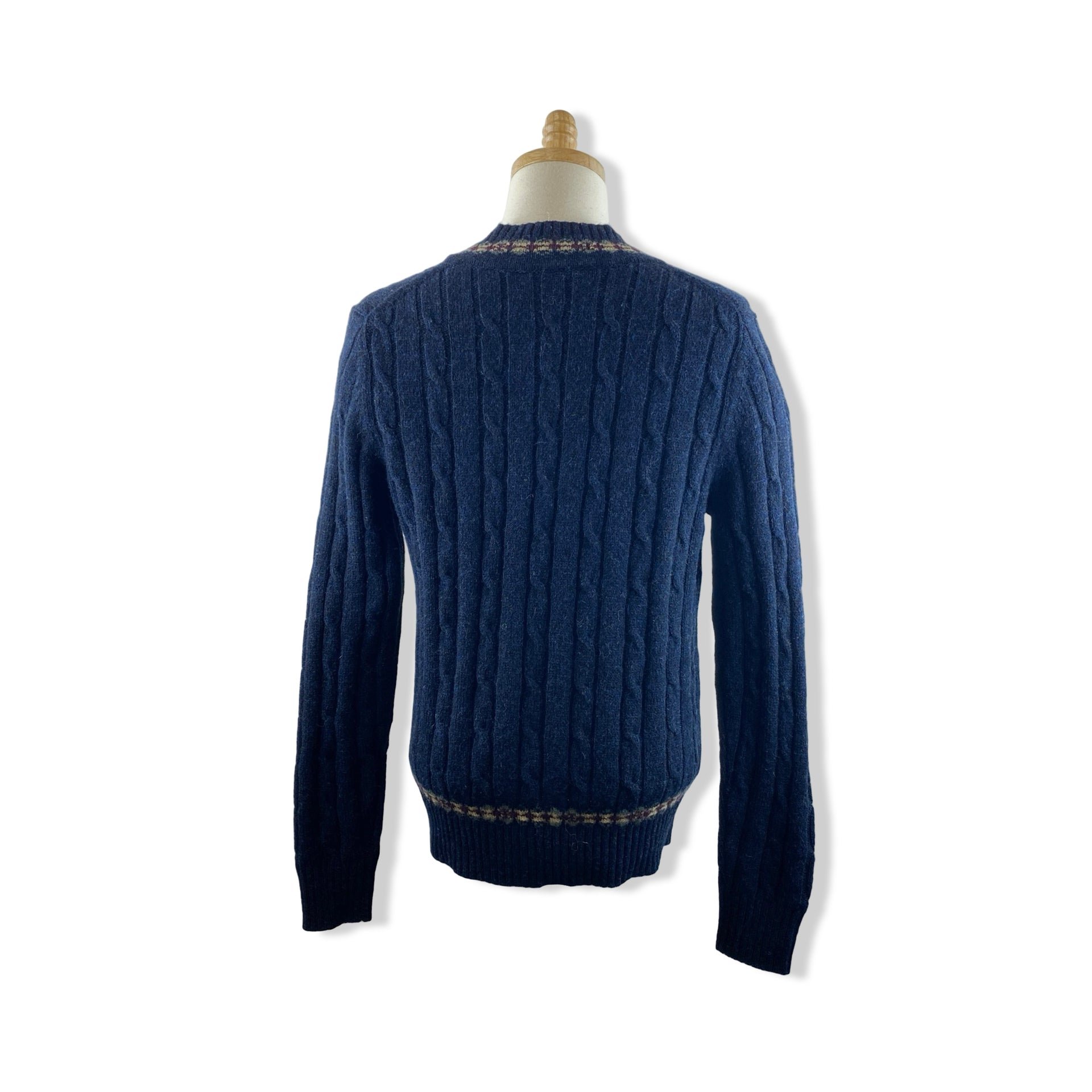 Brooks Brothers Cable Knit V Neck Sweater