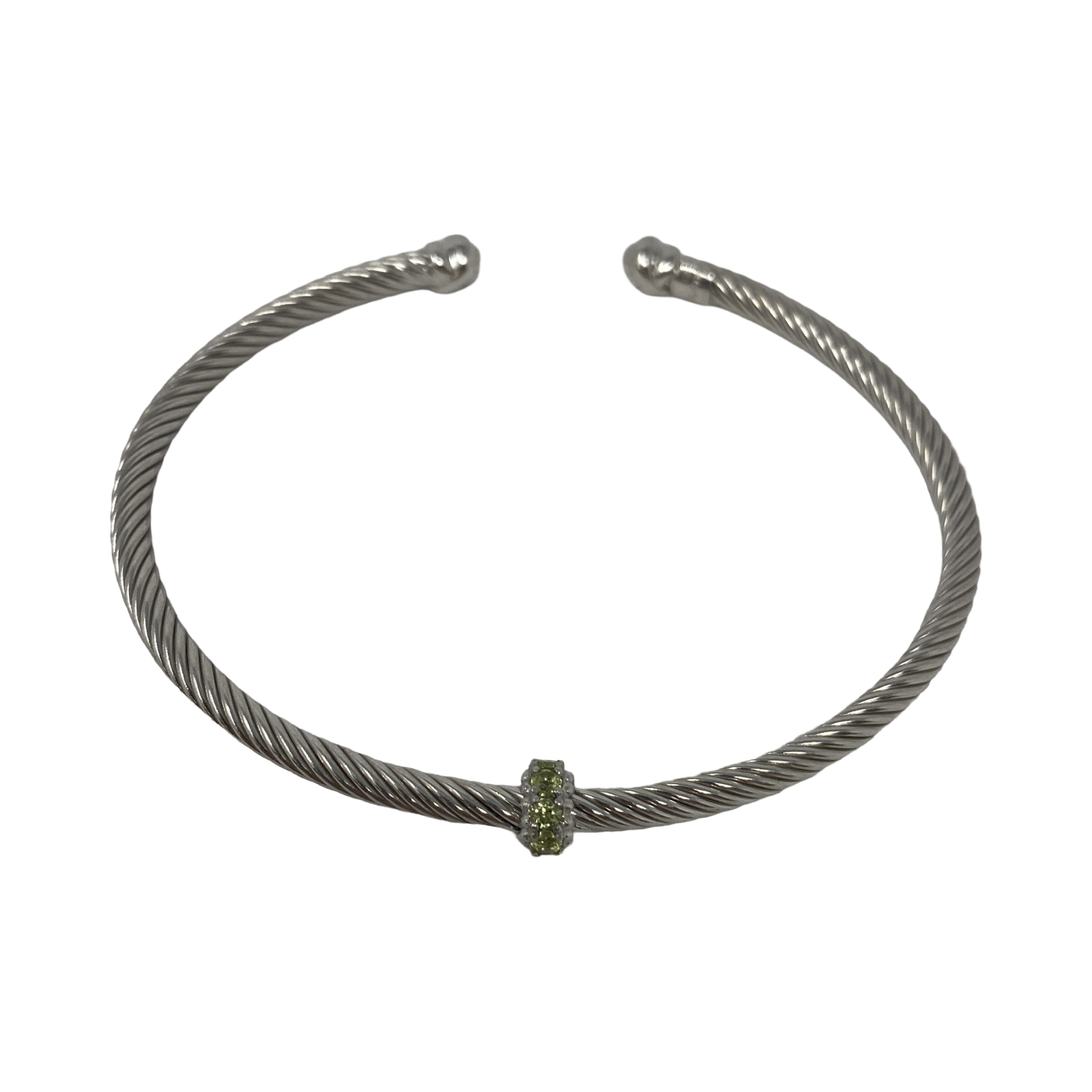 Phillip Gavriel Sterling Silver and Peridot Cuff Bracelet