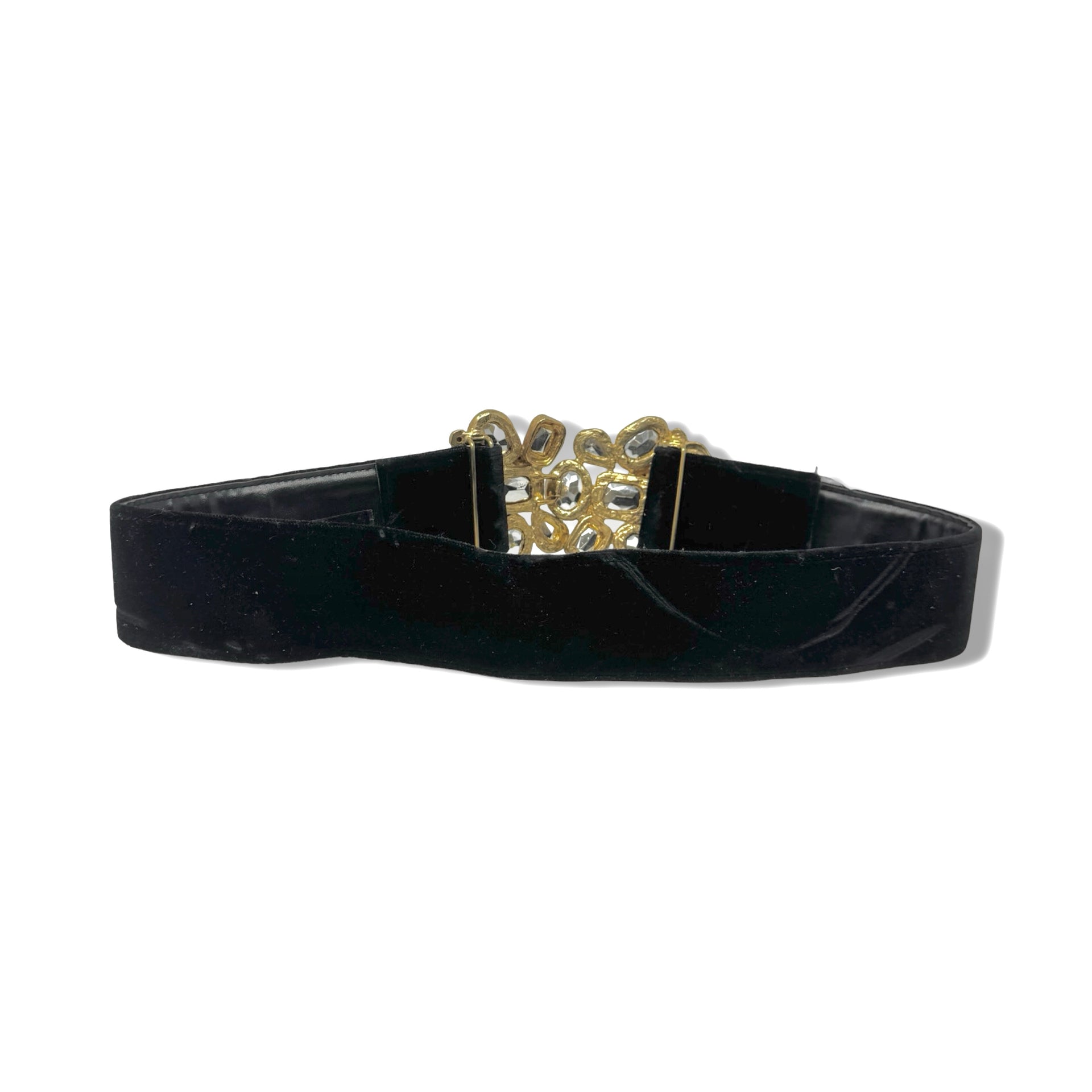 Vintage R.J. Graziano Velvet Rhinestone Buckle Belt