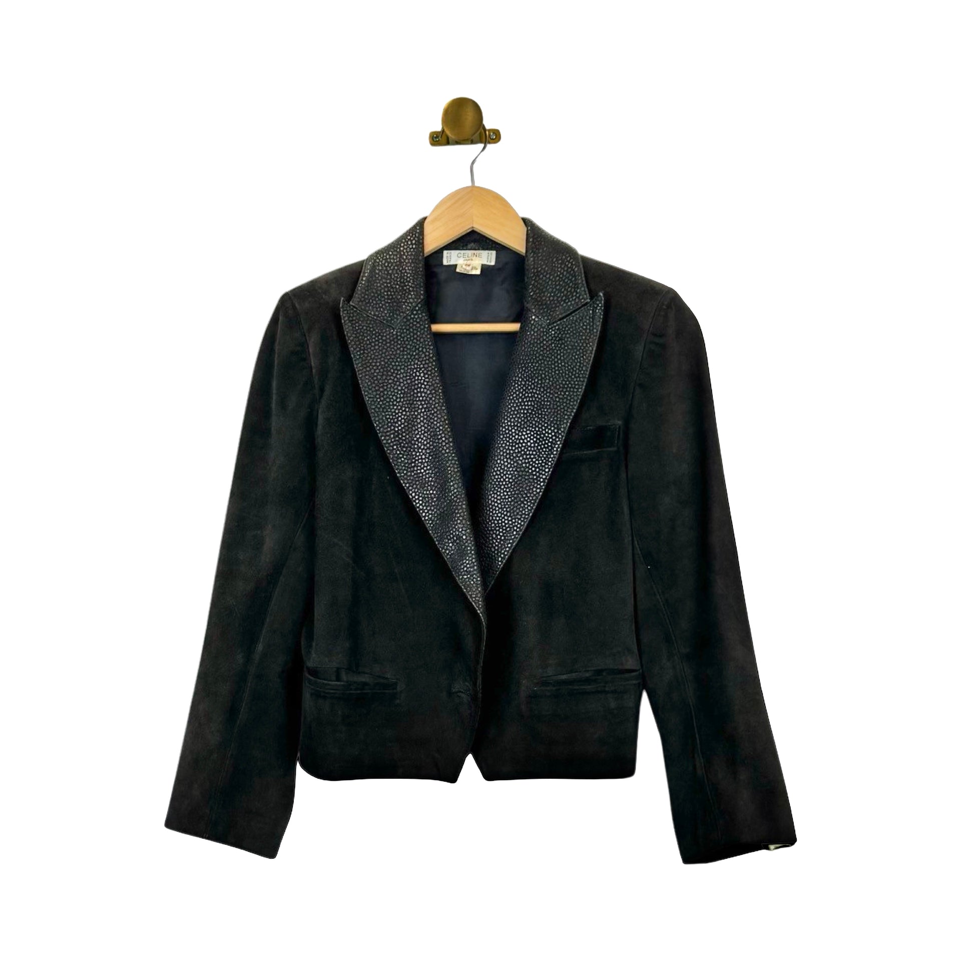 Vintage Celine Suede Single Button Blazer