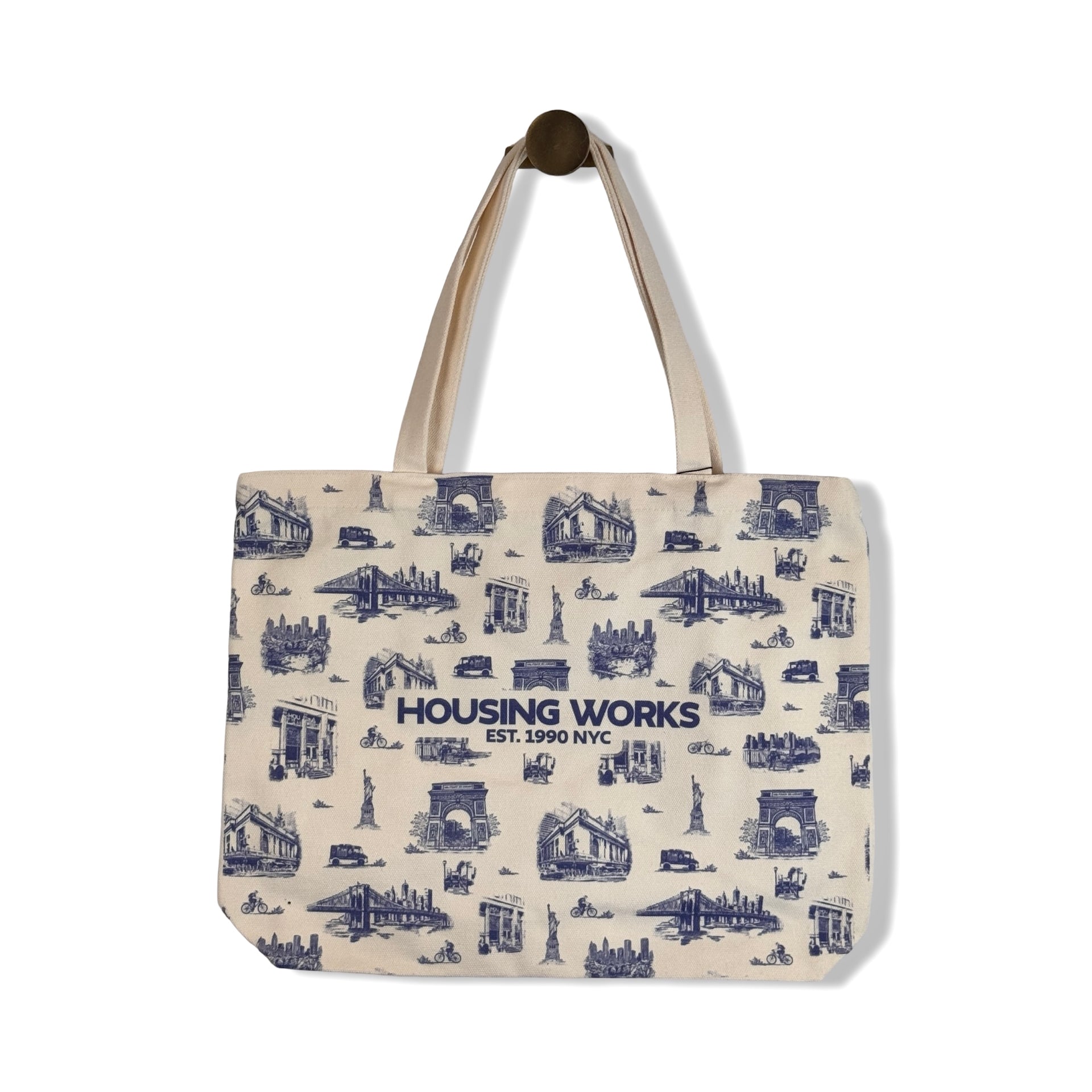 Housing Works NYC Toile Blue Tote Bag
