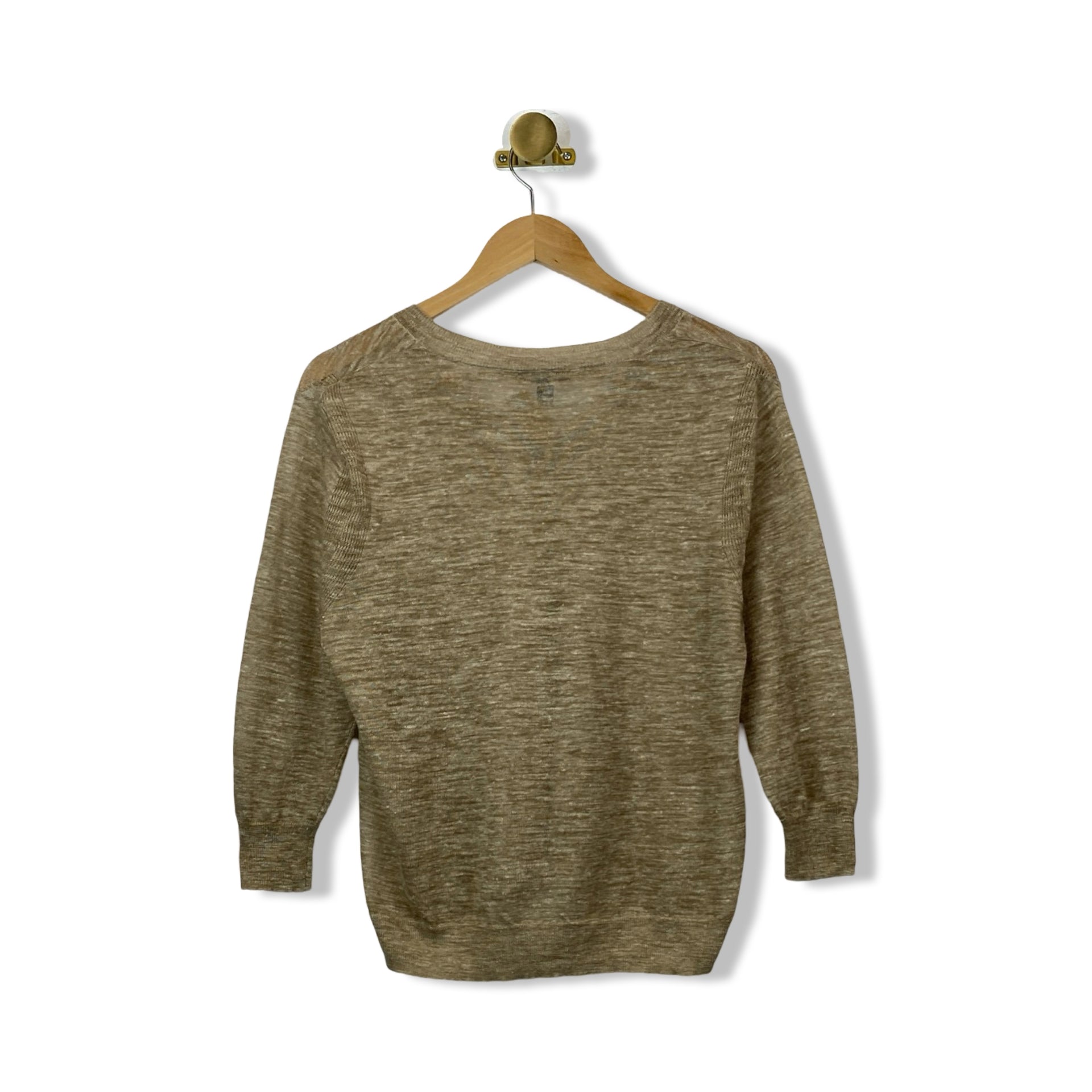 J. Crew Marled Linen V-neck Sweater