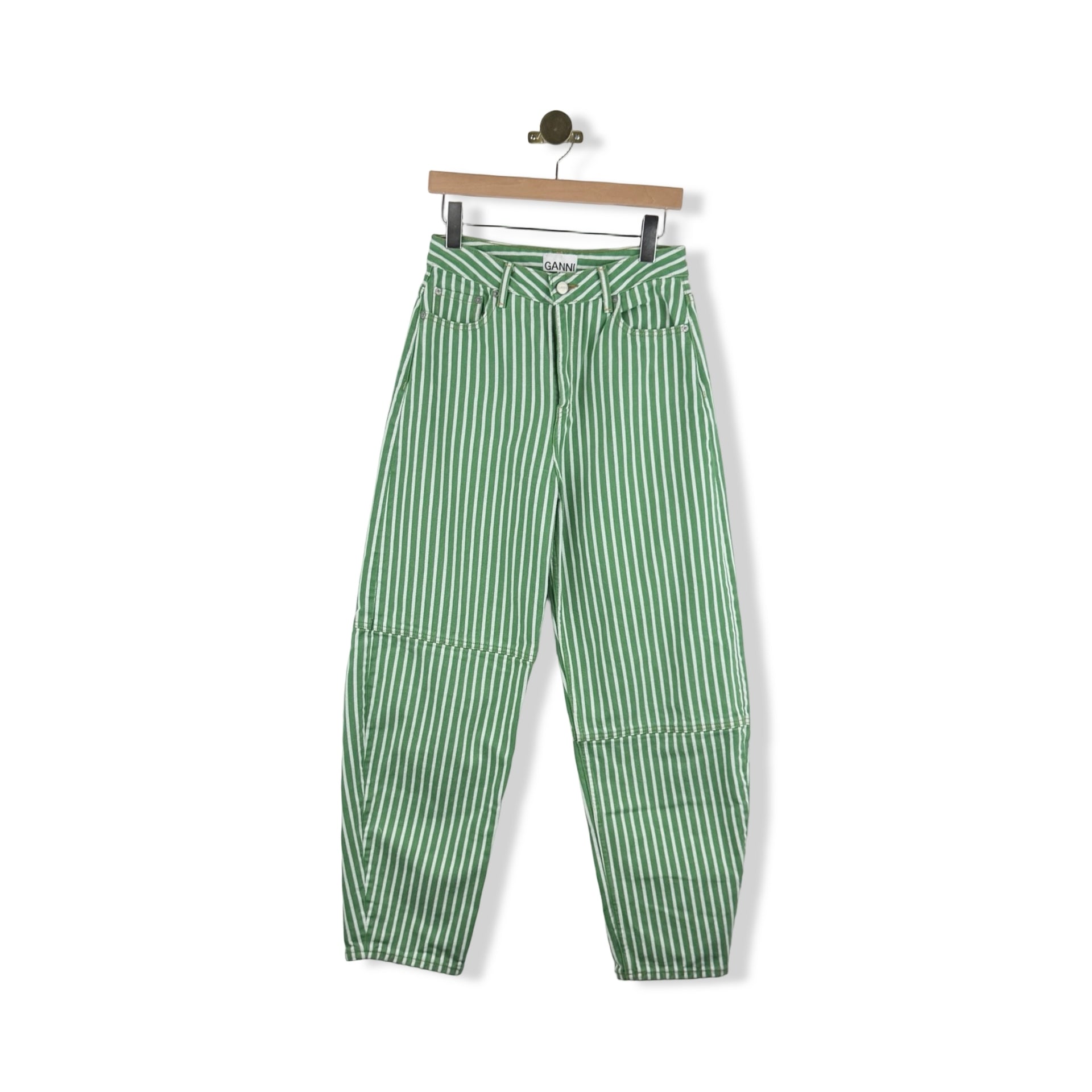 Ganni Striped Balloon Denim Pants