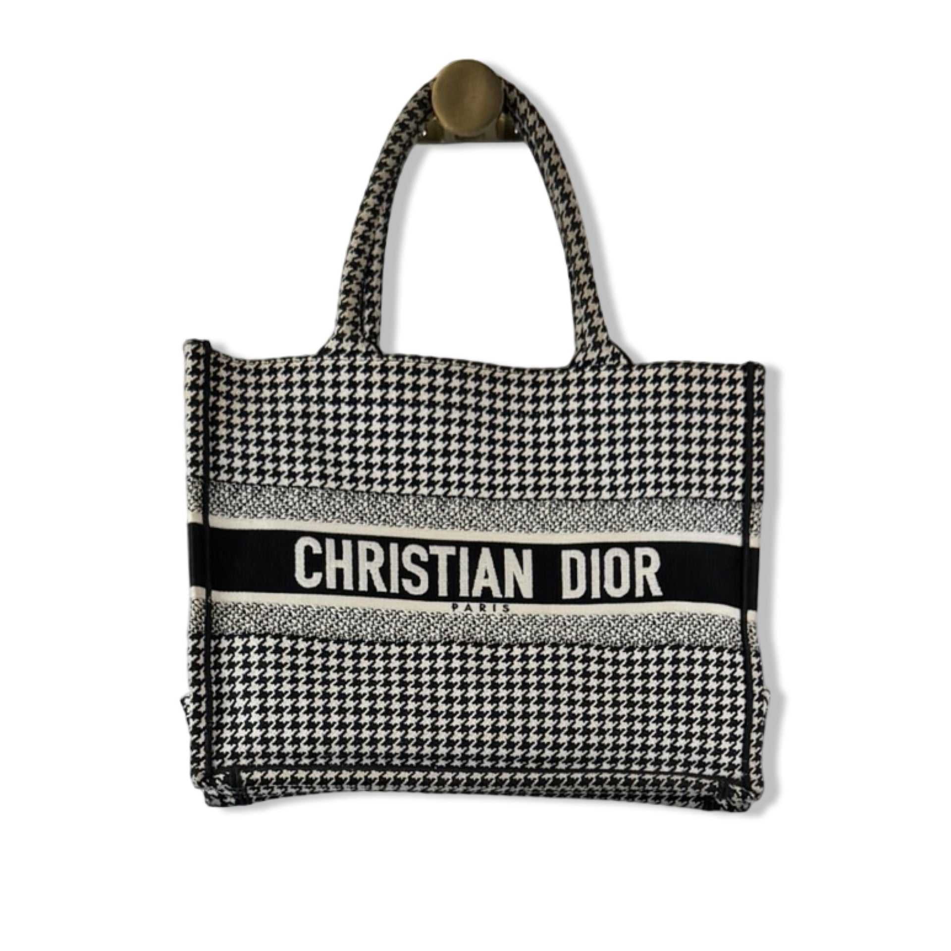 Christian Dior Houndstooth Medium Book Tote
