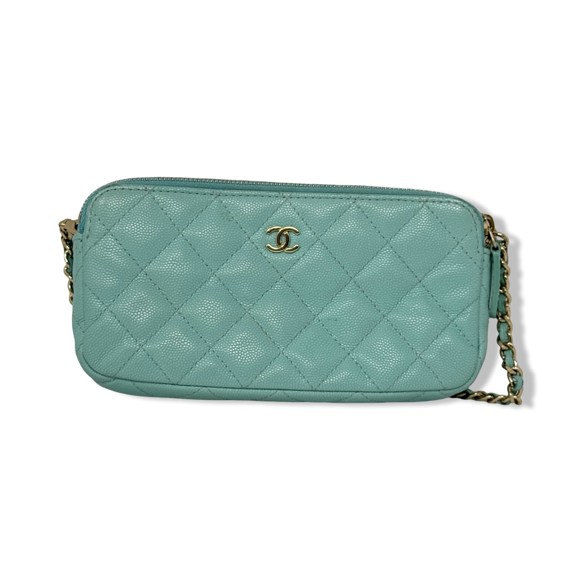 Chanel Caviar Quilted Clutch with Chain