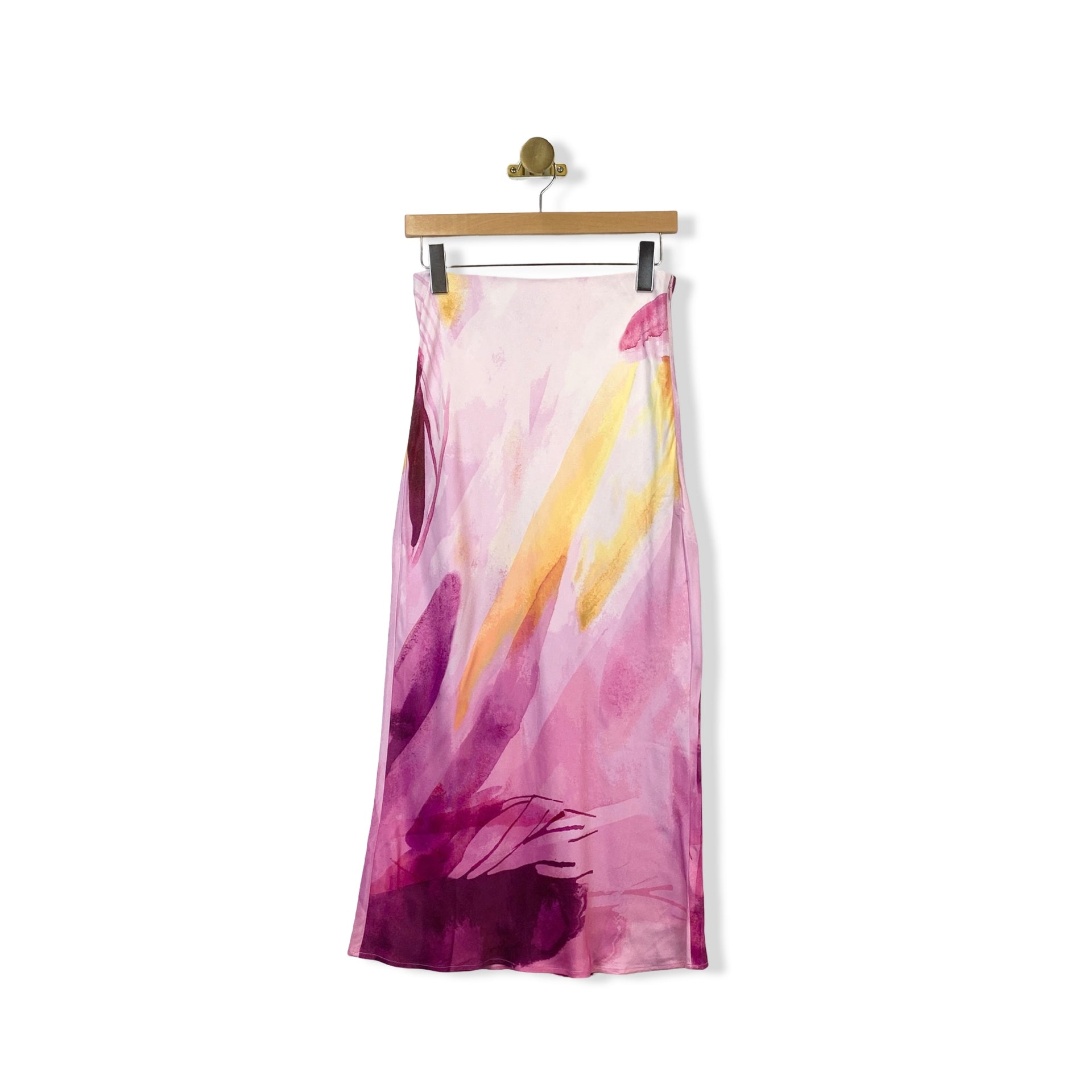 Anthropologie Patterned Dye Midi Skirt