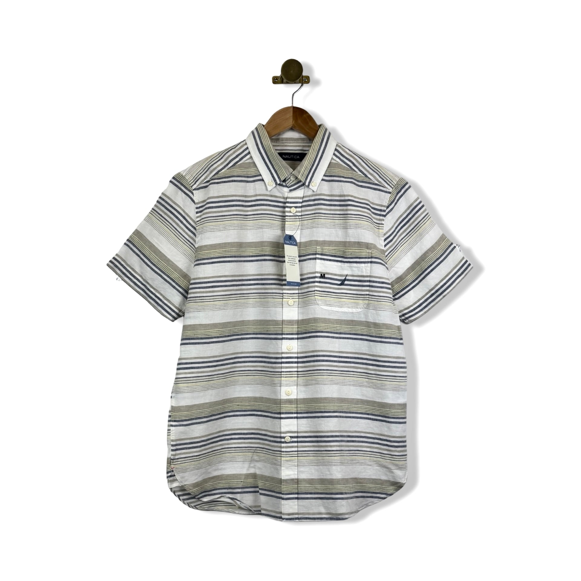 Nautica Striped Linen Short-Sleeve Shirt