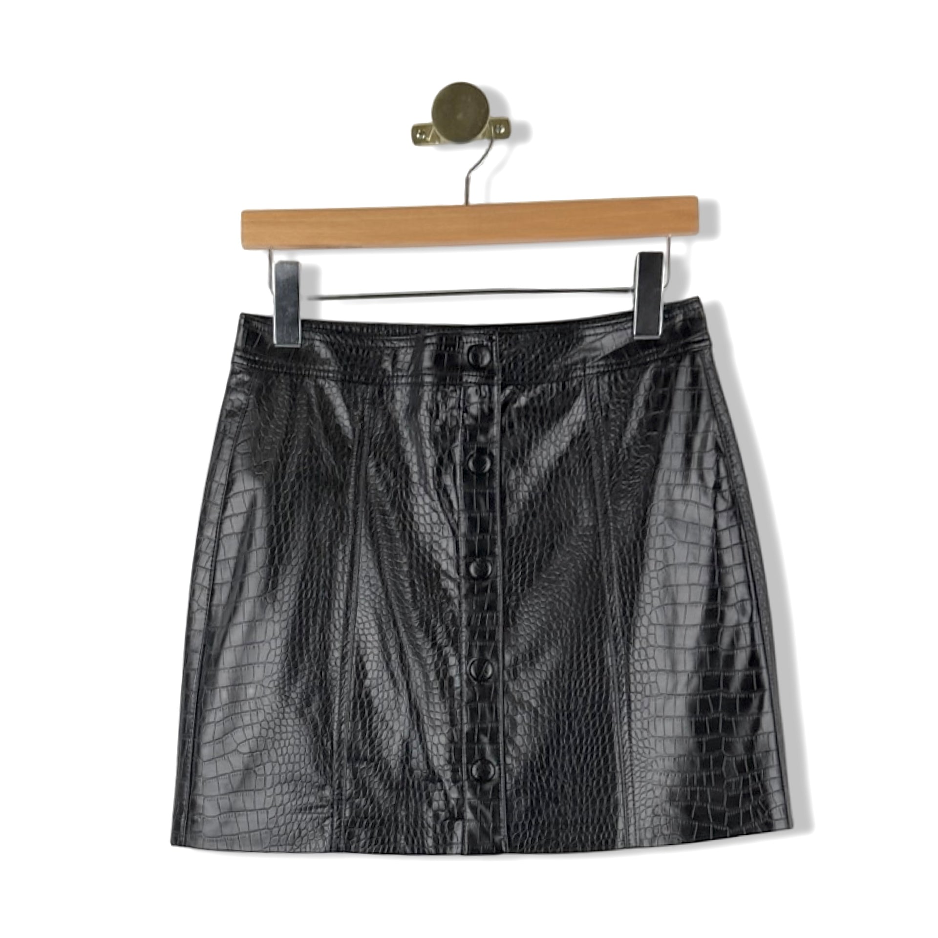 BLANKNYC Croc Embossed Mini Skirt