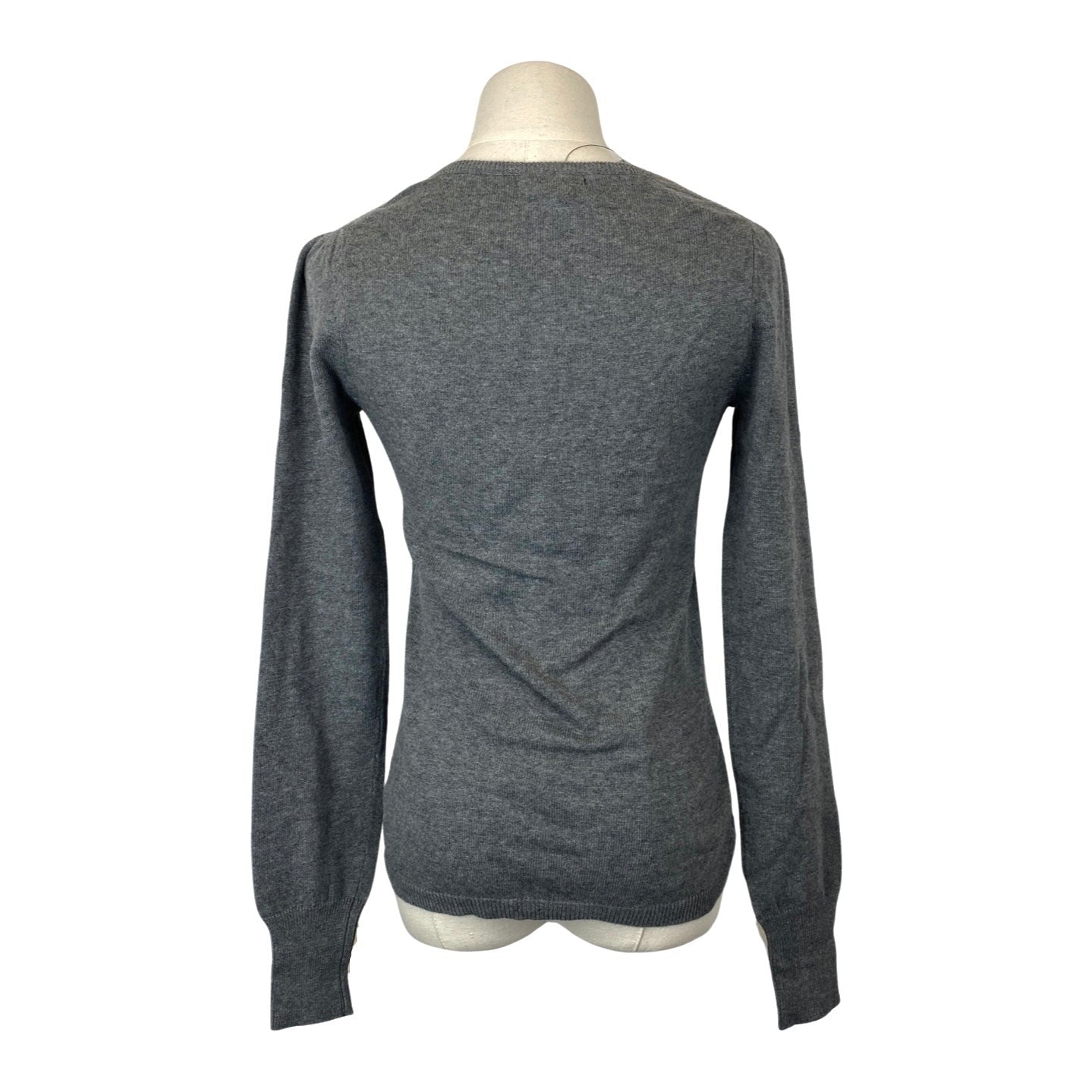 BCBGMAXAZRIA Gray Long Sleeve Knit Button Up