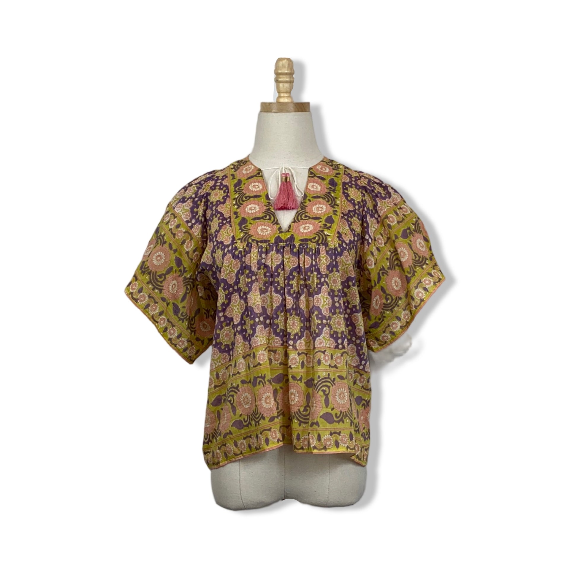 B. Bell Floral V-Neck Blouse