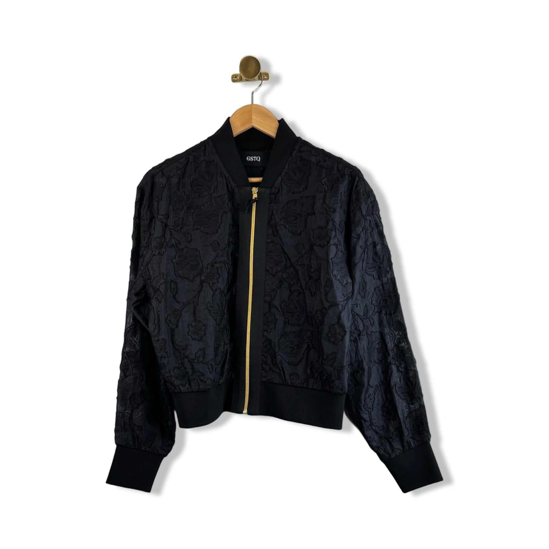 GSTQ Sheer Jacquard Bomber