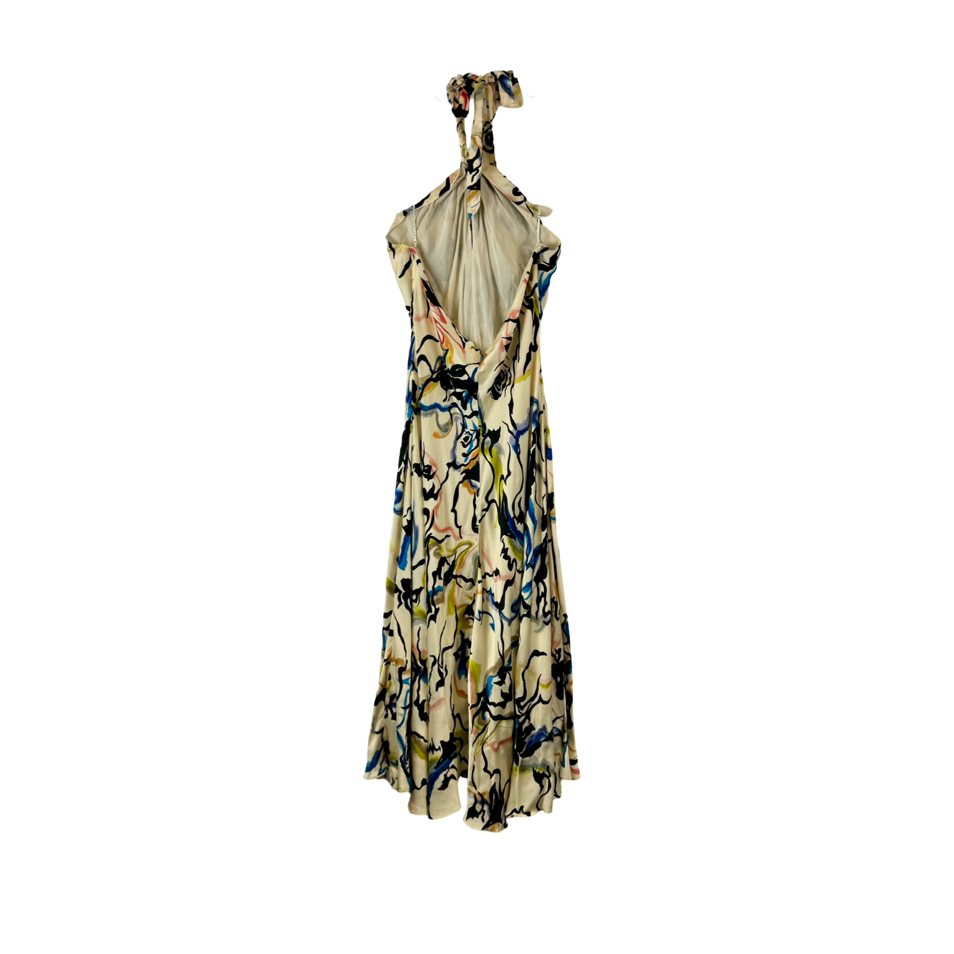 Tanya Taylor Watercolor Print Halter Dress