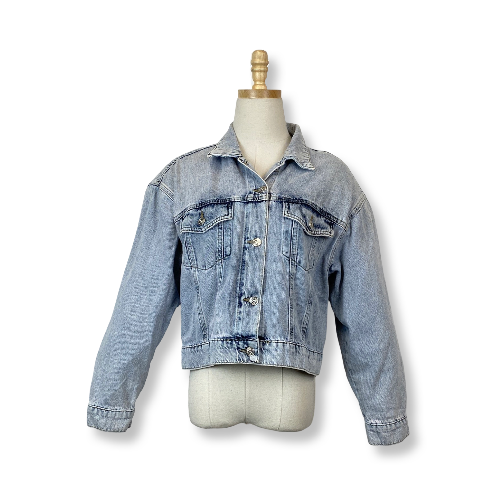 Nocturne Light Wash Studded Denim Jacket