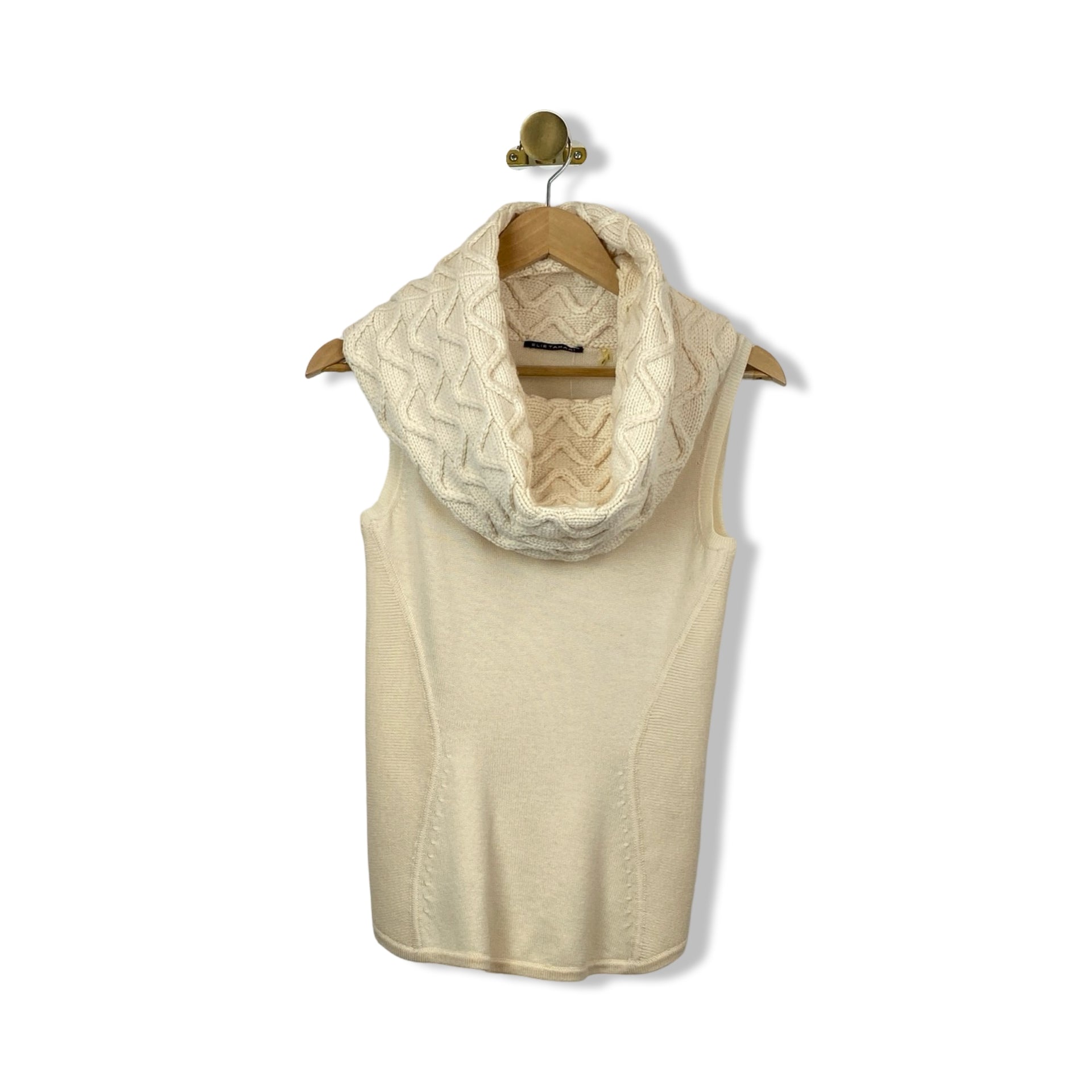 Elie Tahari Sleeveless Cowl-Neck Sweater