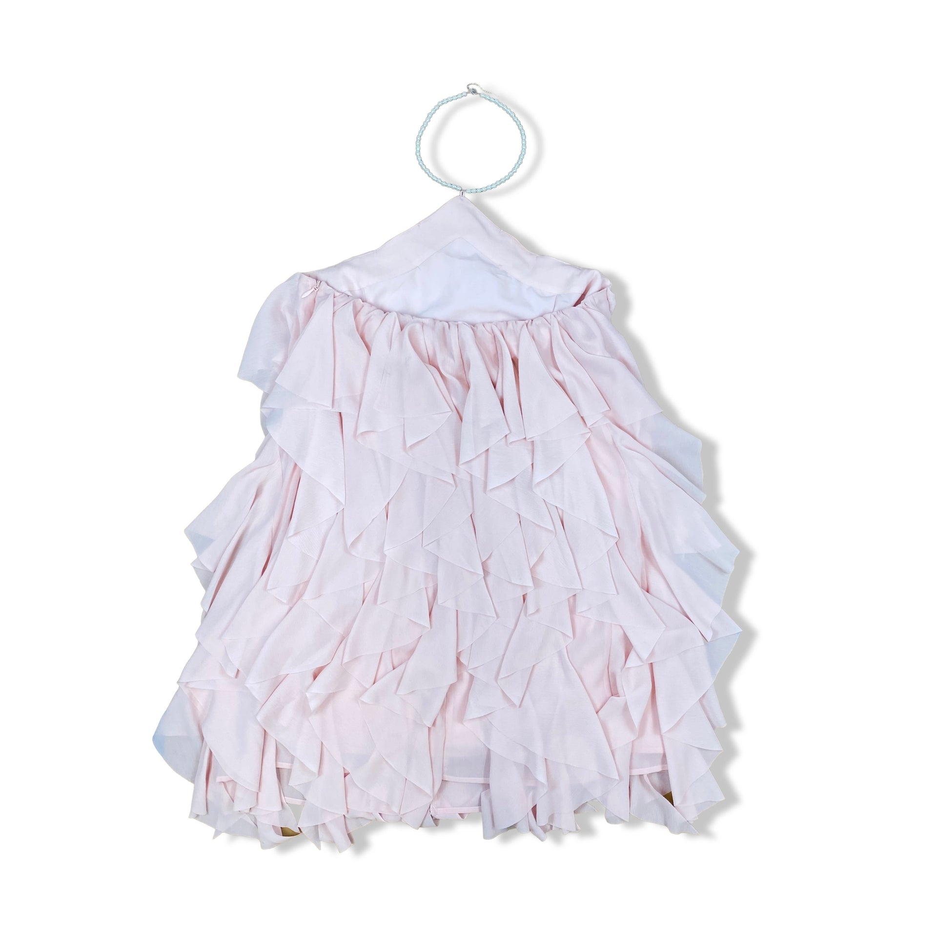 Eloquii Pearl Strap Halter Ruffle Dress